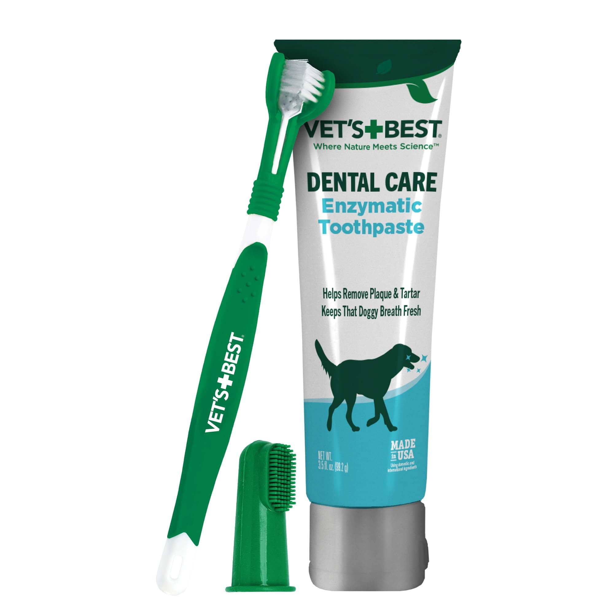 Vet's Best Vet's Best Dog Toothpaste & Toothbrush Dental Care Kit, With Brush 3.5 oz