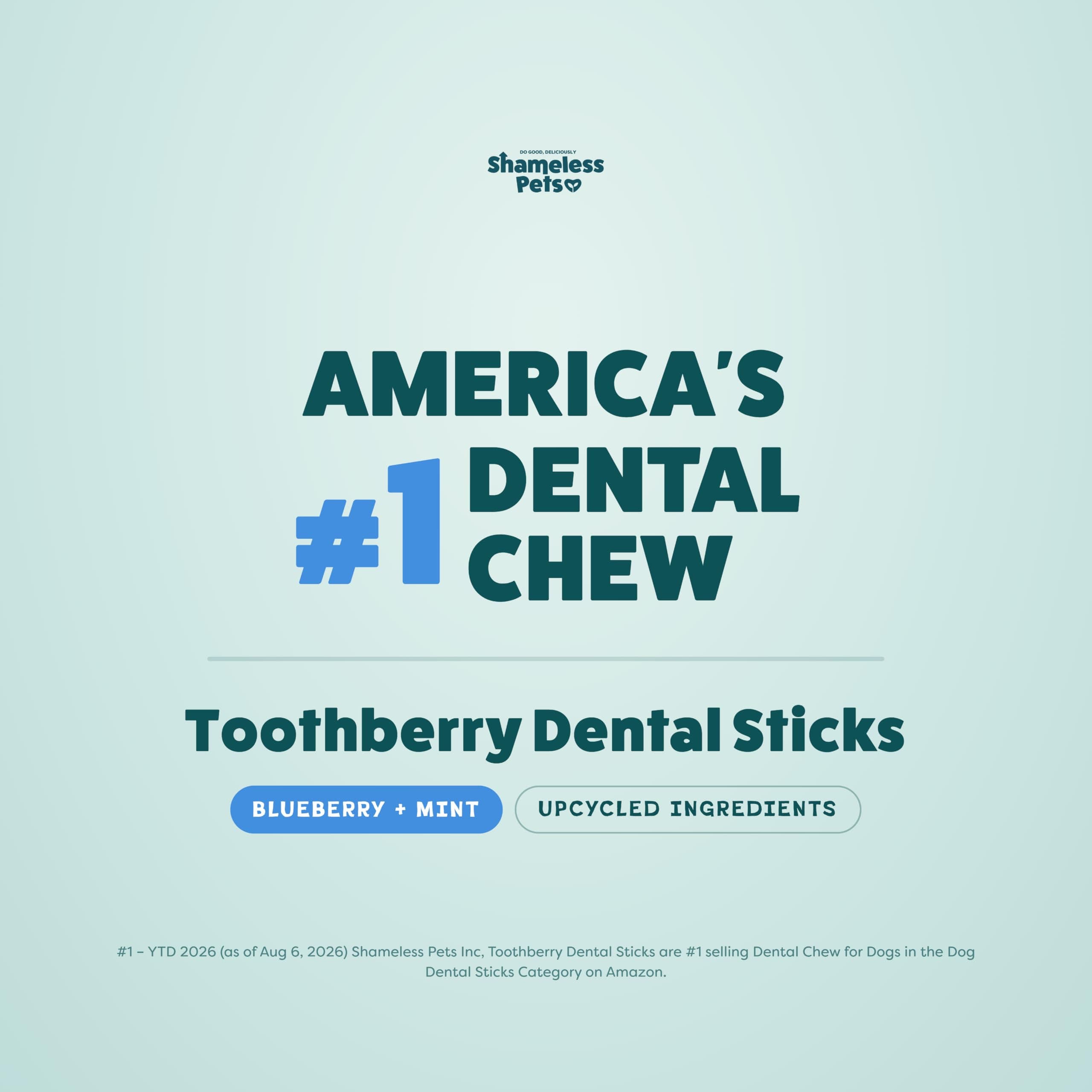 Shameless Pets Blueberry & Mint Dental Chews for Dogs, 8 Chews product image 3