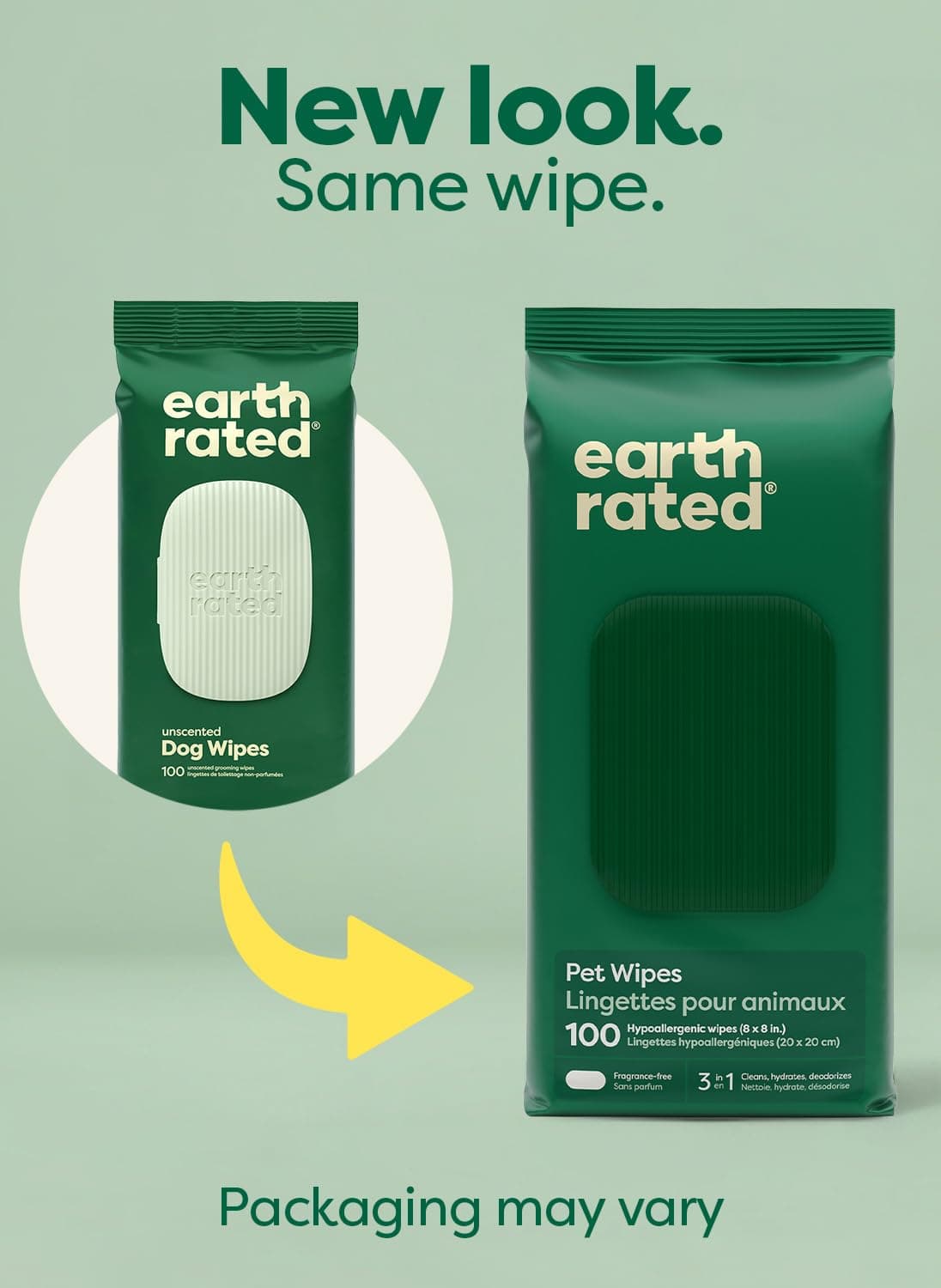 Earth Rated Dog Wipes for Paws & Butt, Deodorizing, Unscented, 100ct product image 2