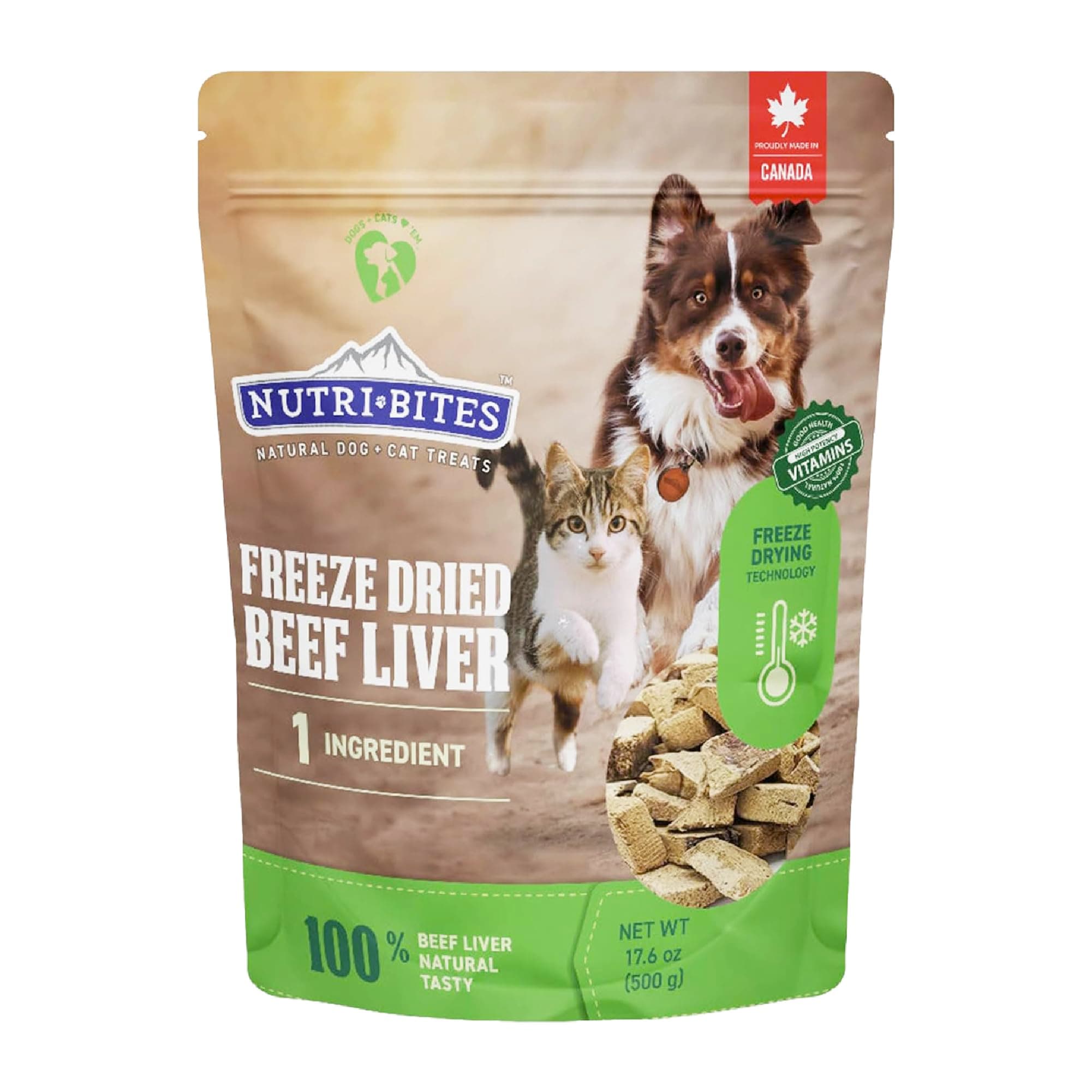 Nutri Bites Nutri Bites Freeze Dried Beef Liver Dog & Cat Treats, Single Ingredient