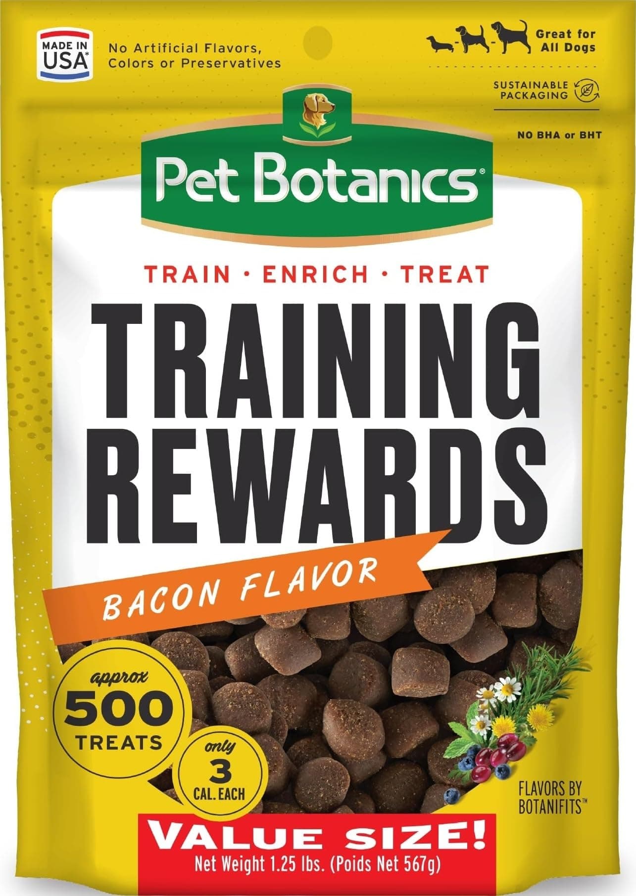 Pet Botanics Pet Botanics Training Rewards Soft & Chewy, Bacon Flavor, 20 oz, 500 Treats