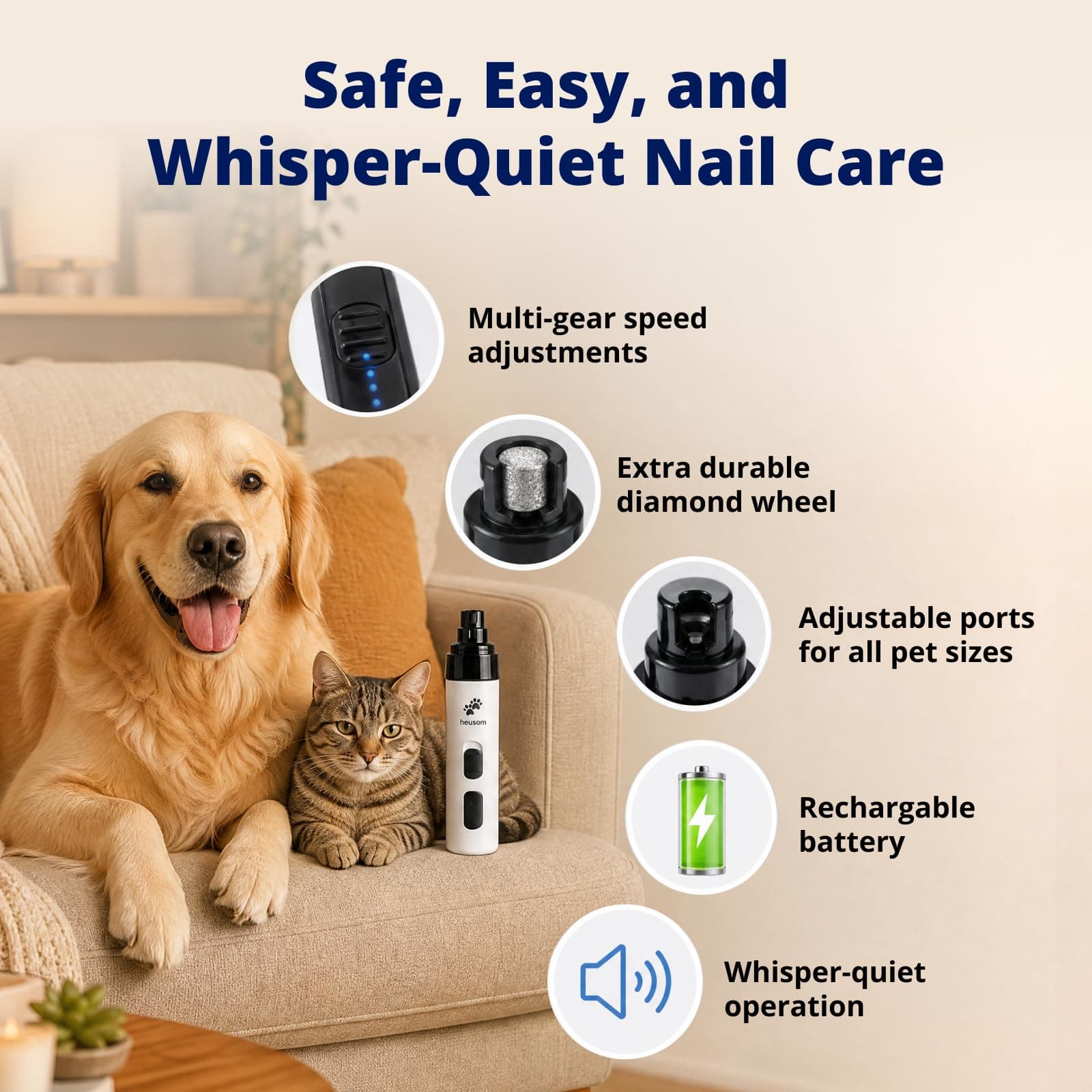 Silent Groom Pro Pet Nail Grinder | Whisper Quiet Dog Nail Grinder product image 2