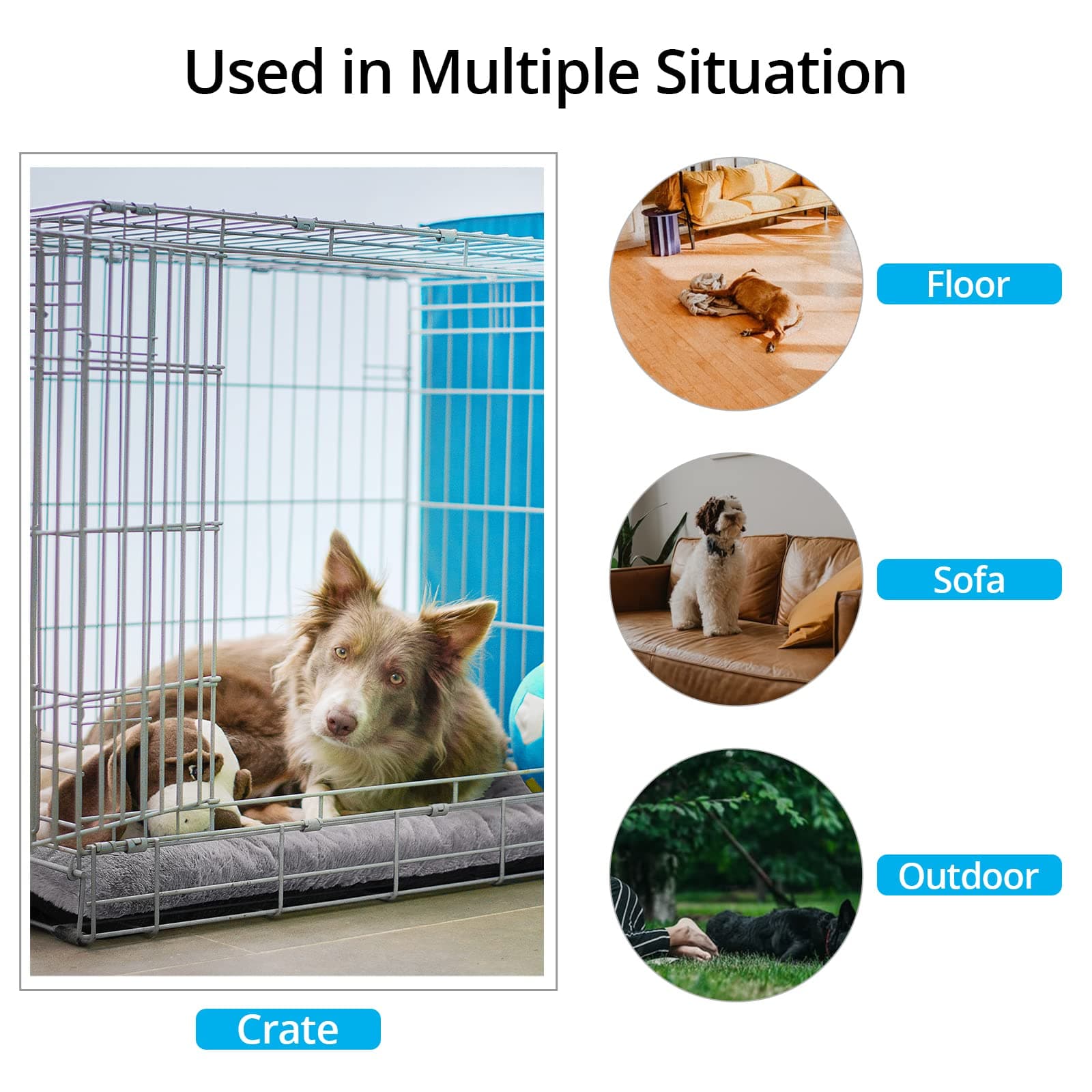 Dog Crate Pad Washable Dog Bed for Crate Medium Cozy Mat 36-Inch Gray product image 3