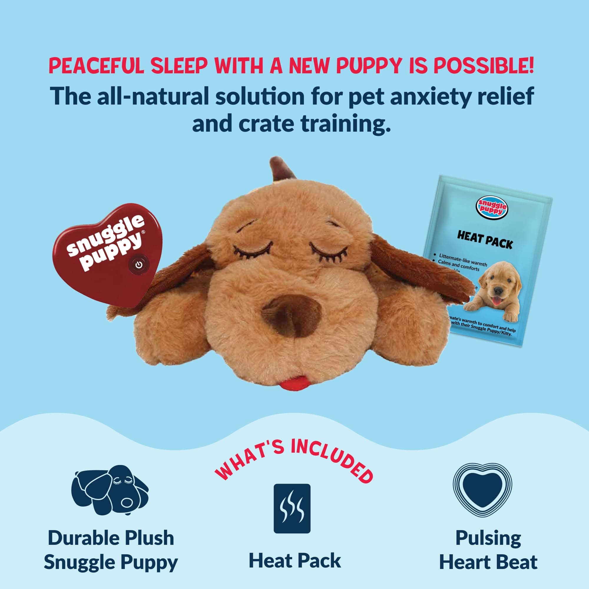 Snuggle Puppy Heartbeat Toy, Calming Comfort, Medium Breeds - Biscuit product image 2