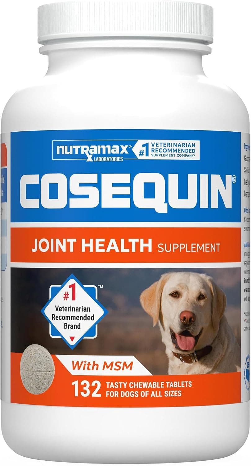 Nutramax Nutramax Cosequin Joint Supplement for Dogs, Chewable Tablets, 132ct | Glucosamine + Chondroitin for Dogs with MSM, Supports Healthy Joints, All Breeds & Sizes, All Ages