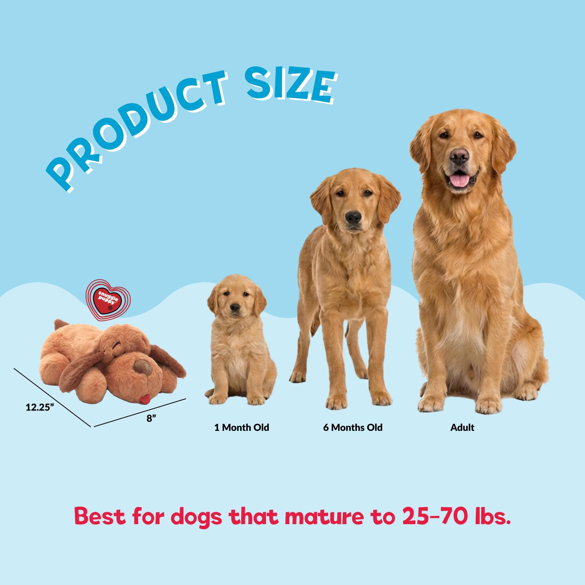 Snuggle Puppy Heartbeat Toy, Calming Comfort, Medium Breeds - Biscuit product image 3