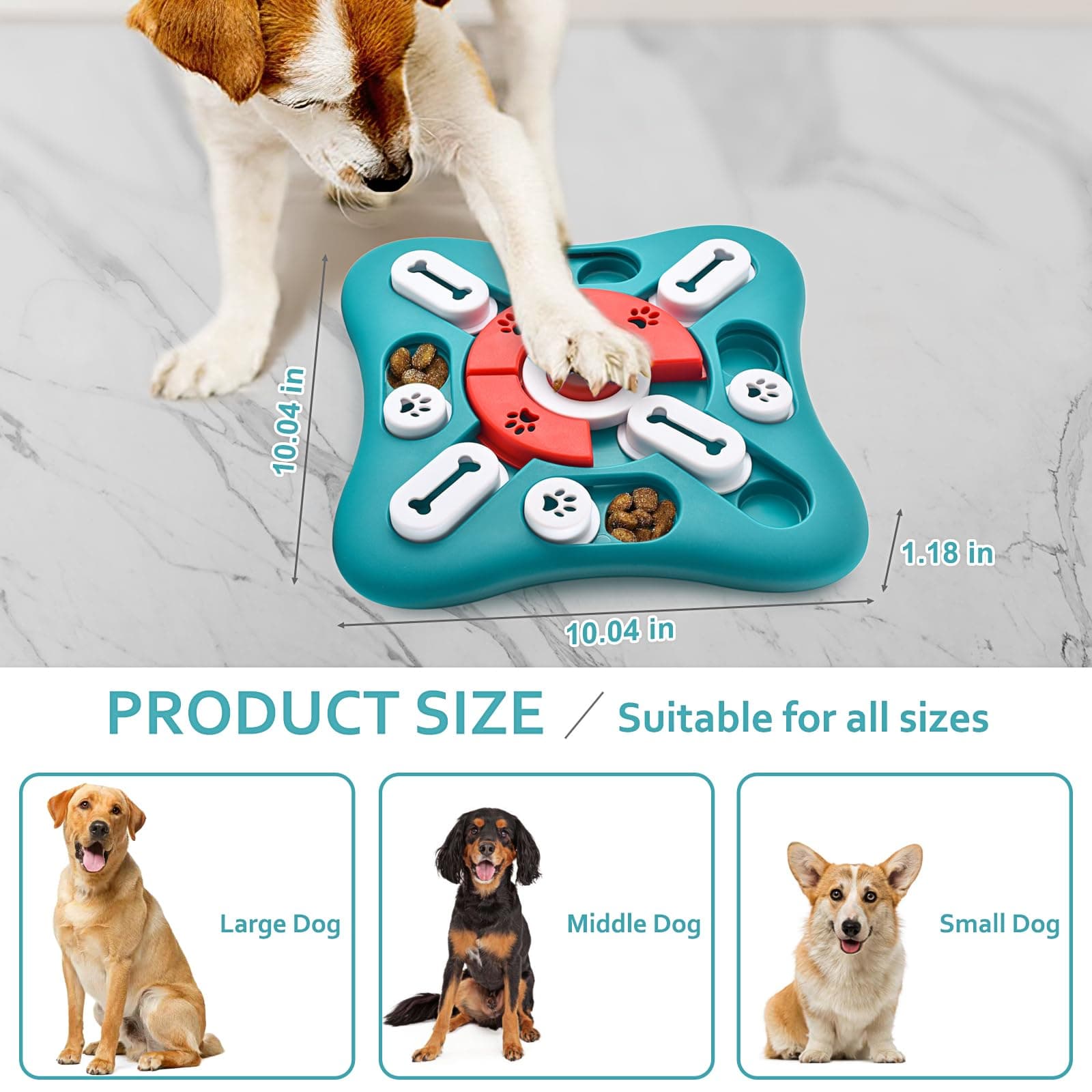 PETSTA Dog Puzzle Toys, Treat Dispensing Dog Enrichment Toys for IQ Training and Brain Stimulation, Interactive Mentally Stimulating Toys as Gifts for Puppies, Cats, Dogs product image 2