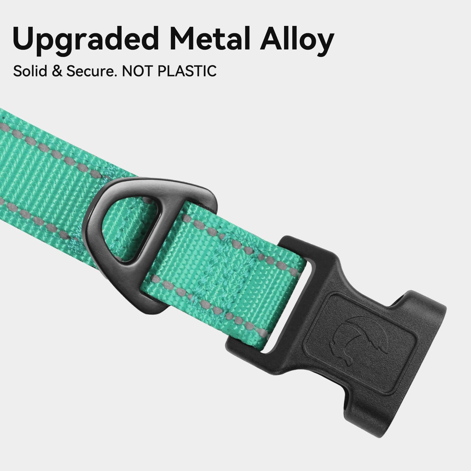 Joytale Reflective Dog Collar, Adjustable Neoprene Padded, Teal L product image 3