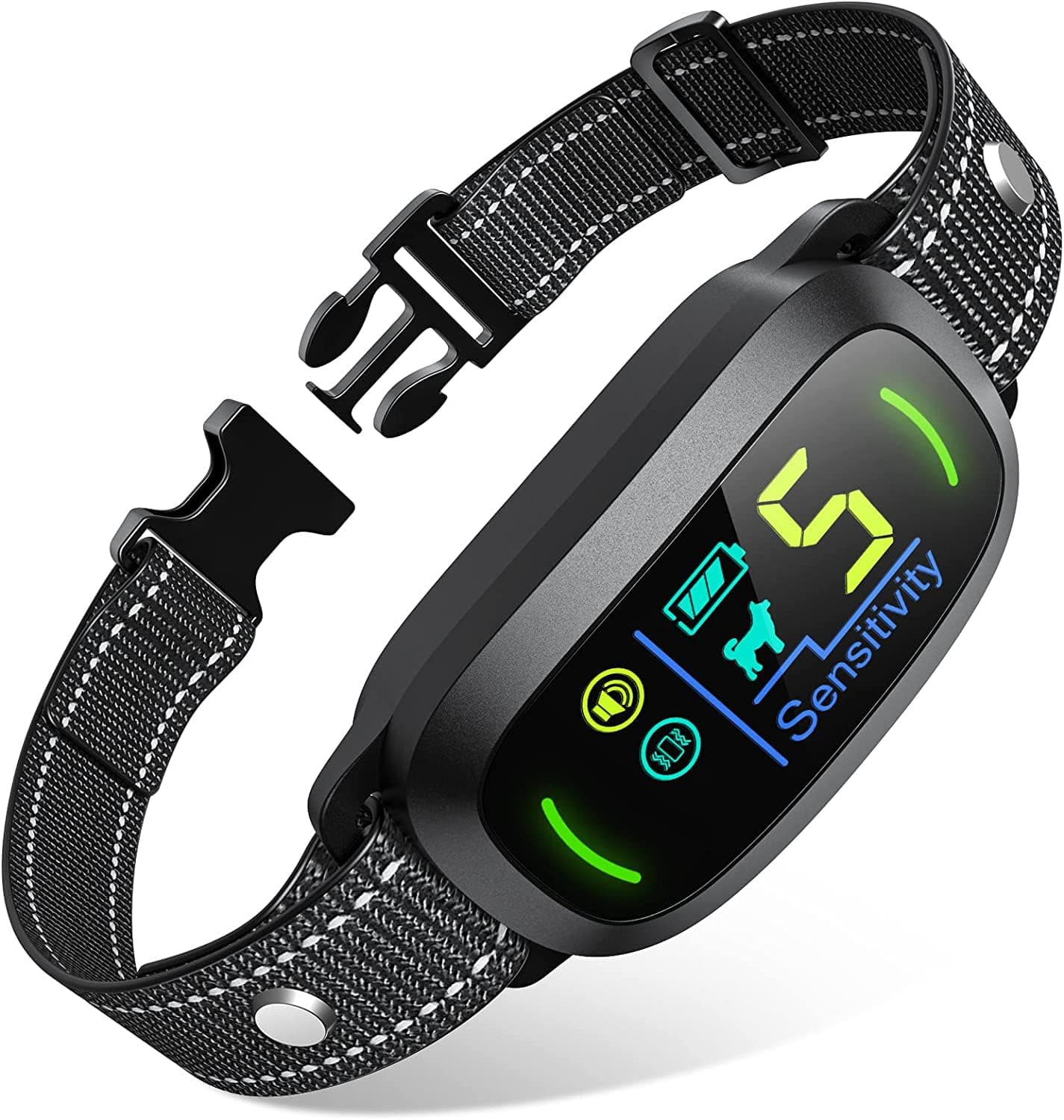 FAFAFROG FAFAFROG Dog Bark Collar, Rechargeable Smart Collar, Anti Barking Training Collar with 5 Adjustable Sensitivity Beep Vibration, Bark Collar for Large Medium Small Dogs (Black)