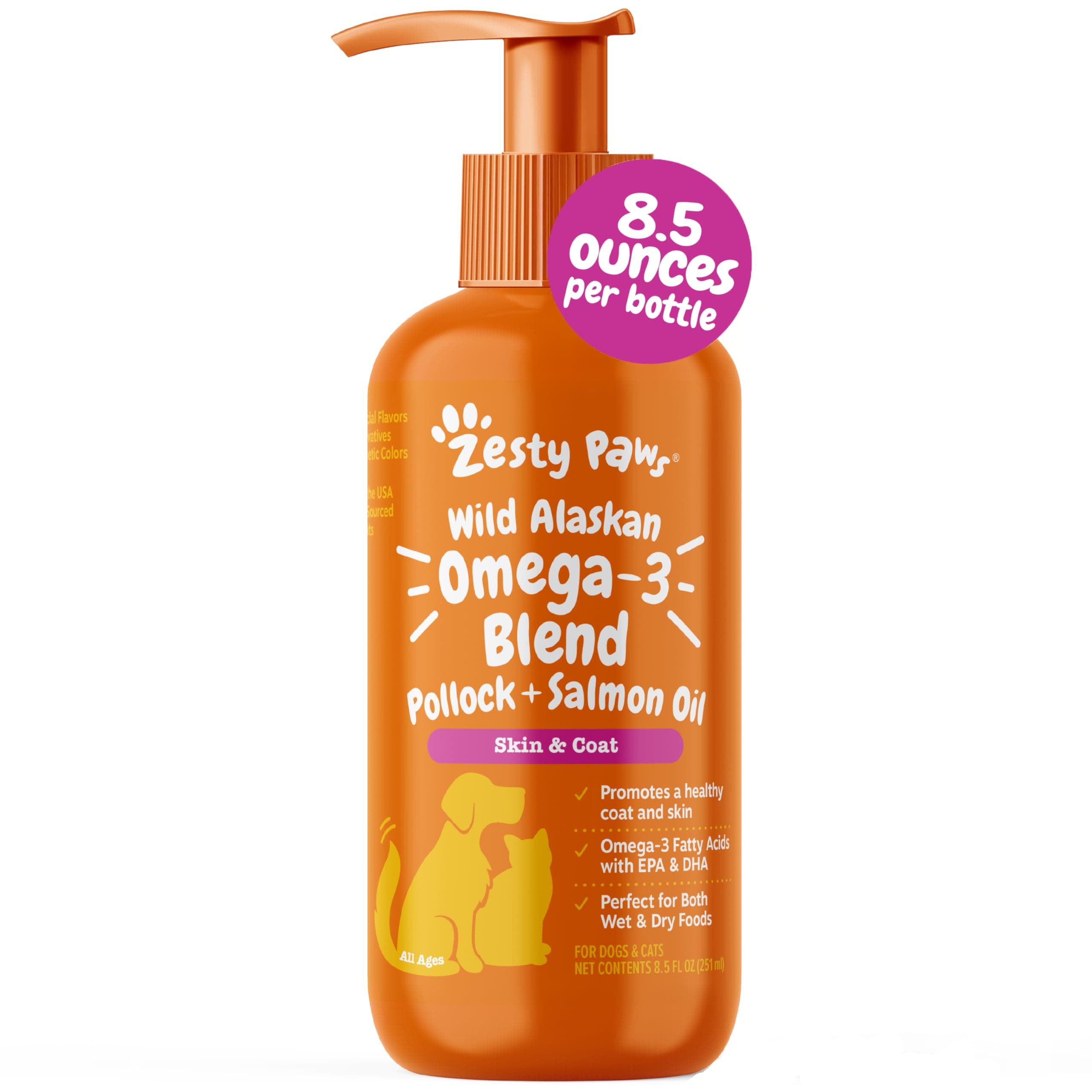Zesty Paws Zesty Paws Salmon Oil for Dogs & Cats - Omega 3 for Dogs 8.5oz