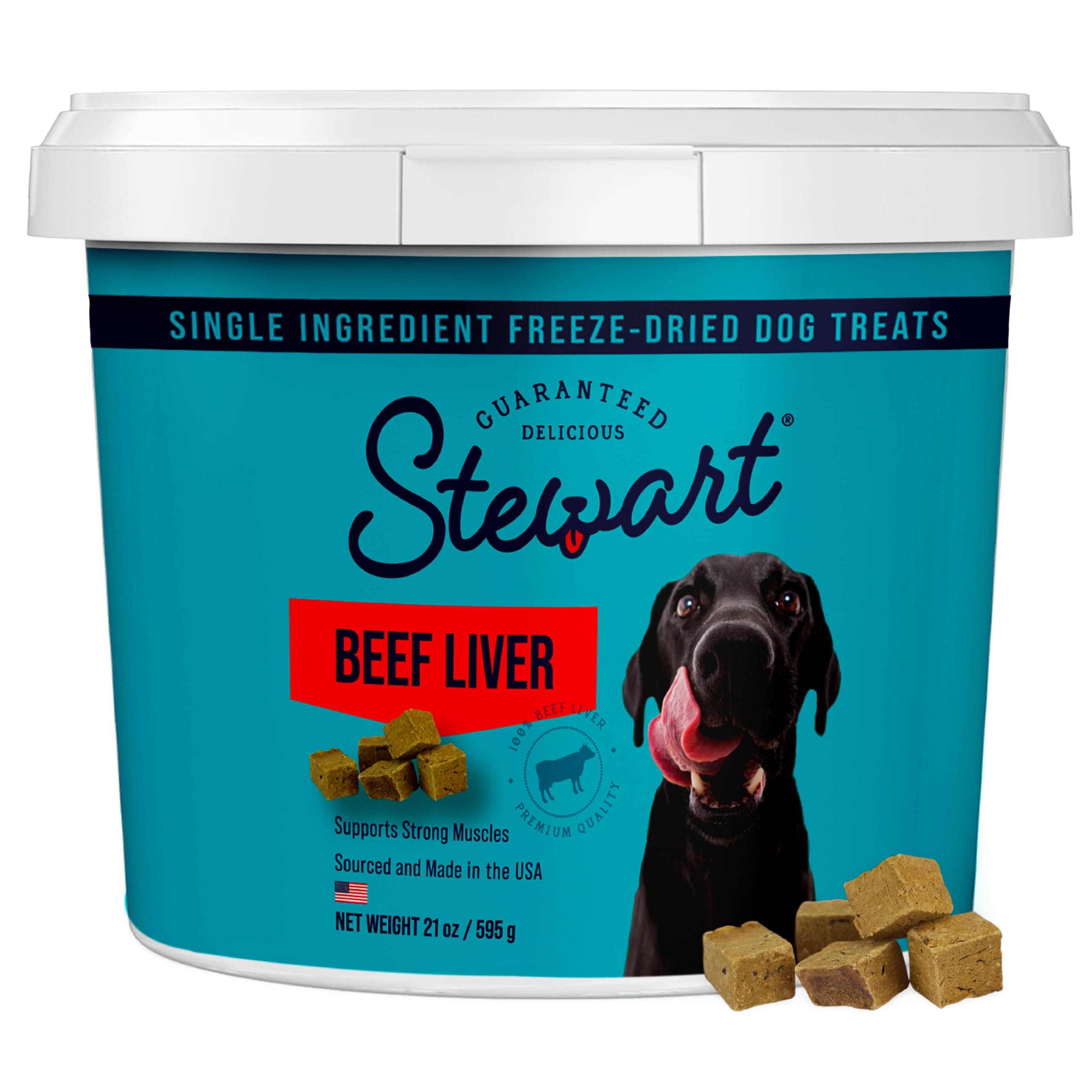 Stewart Stewart Freeze Dried Dog Treats, 100% Beef Liver, 21 oz Tub
