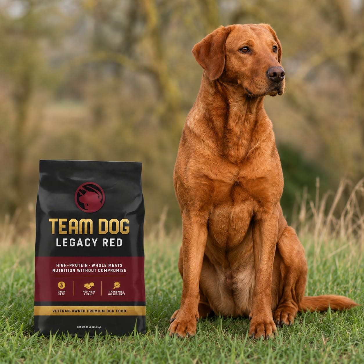 Team Dog Legacy Red Premium Dog Food | Beef, Lamb, Pork, Wild Boar | Poltry-Free Dry Kibblel | No Grains | No Fillers | 25 lb product image 3