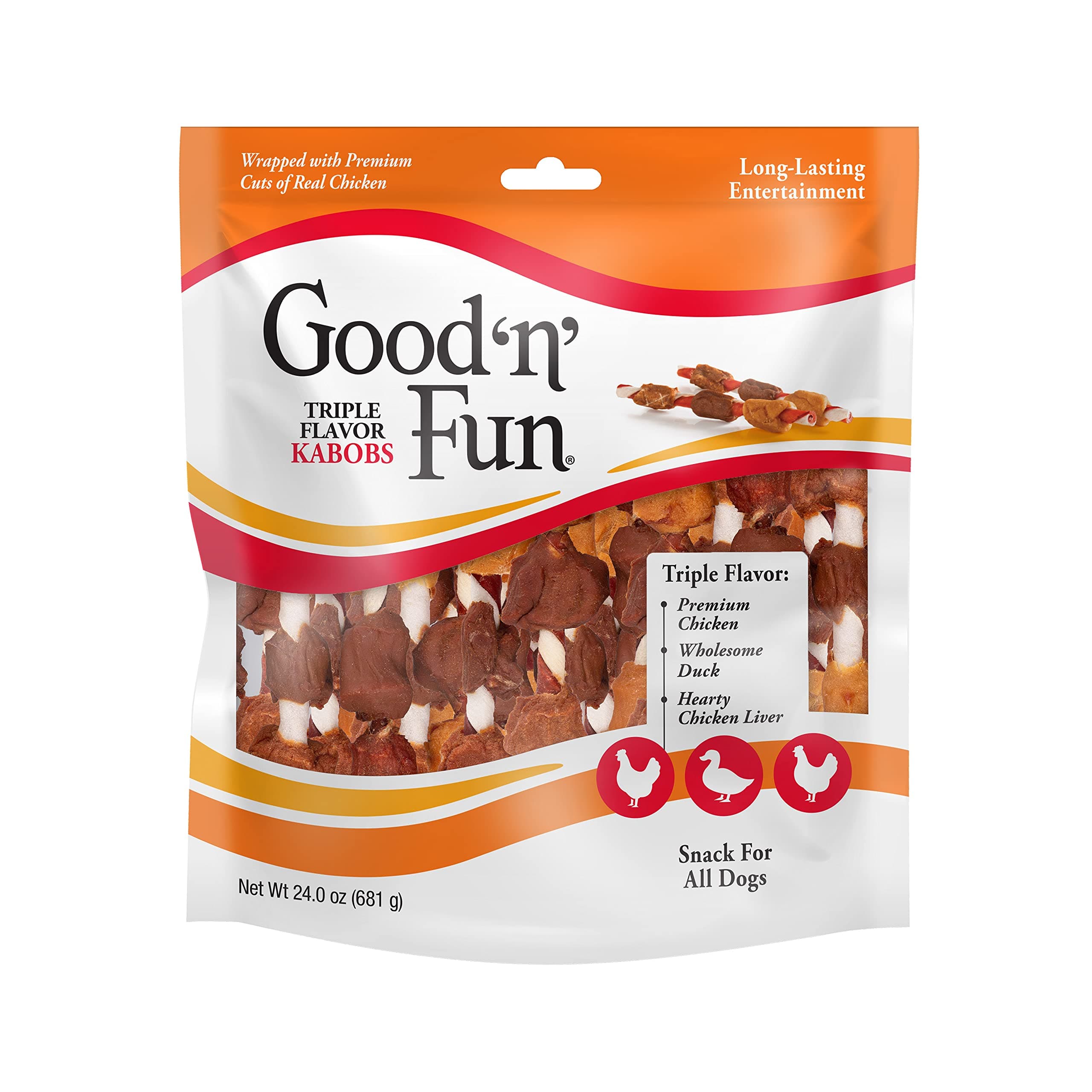 GOOD 'N' FUN Good 'n' Fun Kabobs Long-Lasting Dog Treat Made With Real Protein, 24 oz