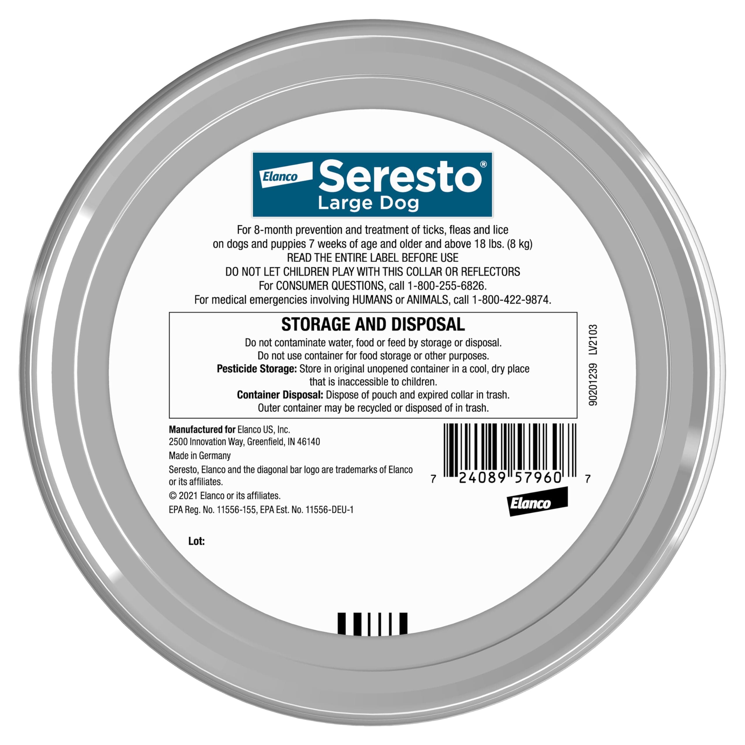 Seresto Flea & Tick Collar For Dogs Over 18 lbs., Treatment & Prevention, Vet-Recommend, 8 Month Protection product image 2
