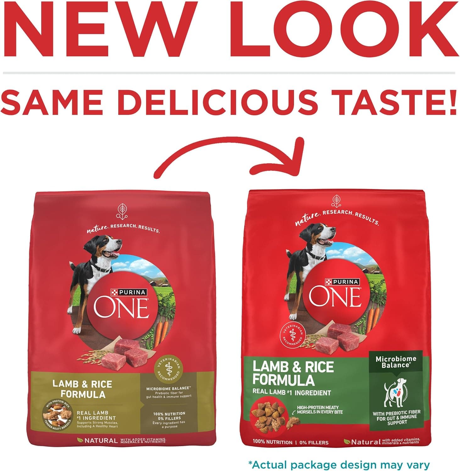 Purina ONE Lamb and Rice Dry Dog Food, 31.1 lb Bag | Natural recipe with real lamb as the first ingredient, and a microbiome balance with prebiotic fiber for gut & immune support product image 2