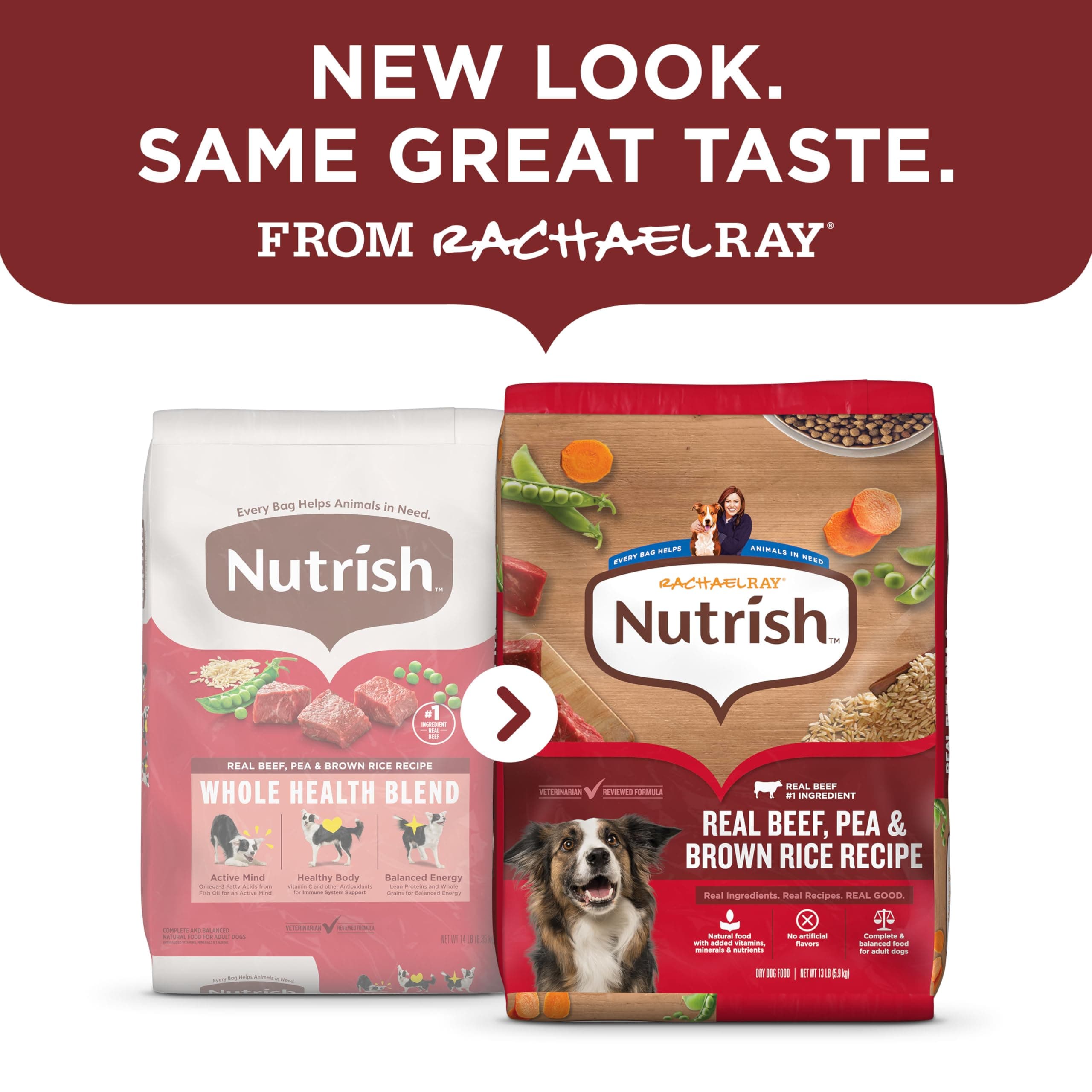 Nutrish Dry Dog Food, Beef, Pea & Brown Rice, 40 lb. Bag (Rachael Ray) product image 2