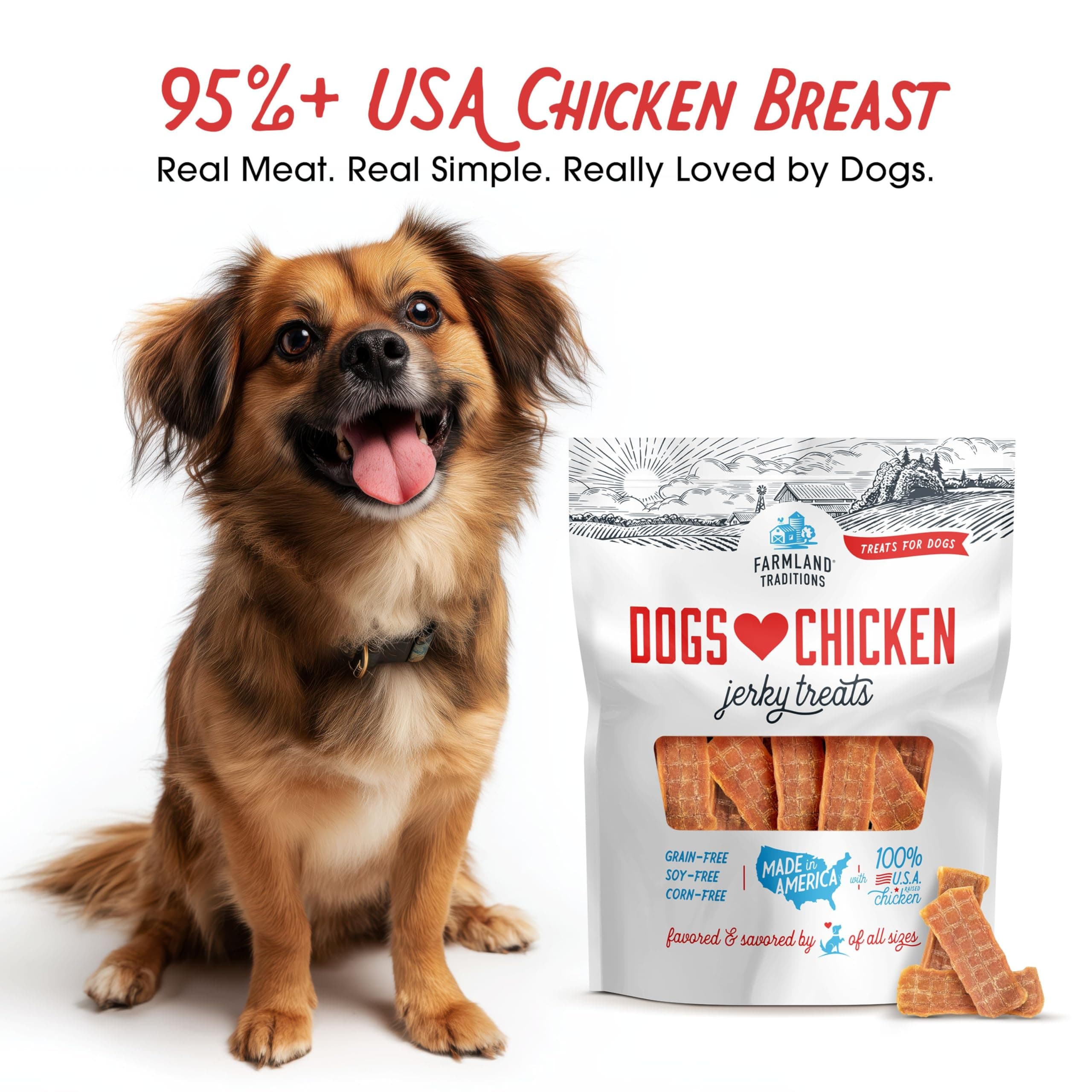 Farmland Traditions Filler Free Dogs Love Chicken Premium Jerky Treats for Dogs, 3 lb. Bag product image 2