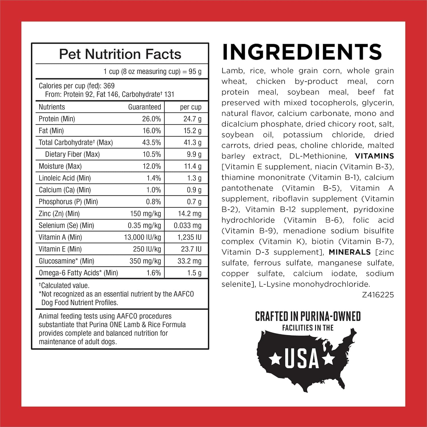 Purina ONE Lamb and Rice Dry Dog Food, 31.1 lb Bag | Natural recipe with real lamb as the first ingredient, and a microbiome balance with prebiotic fiber for gut & immune support product image 3
