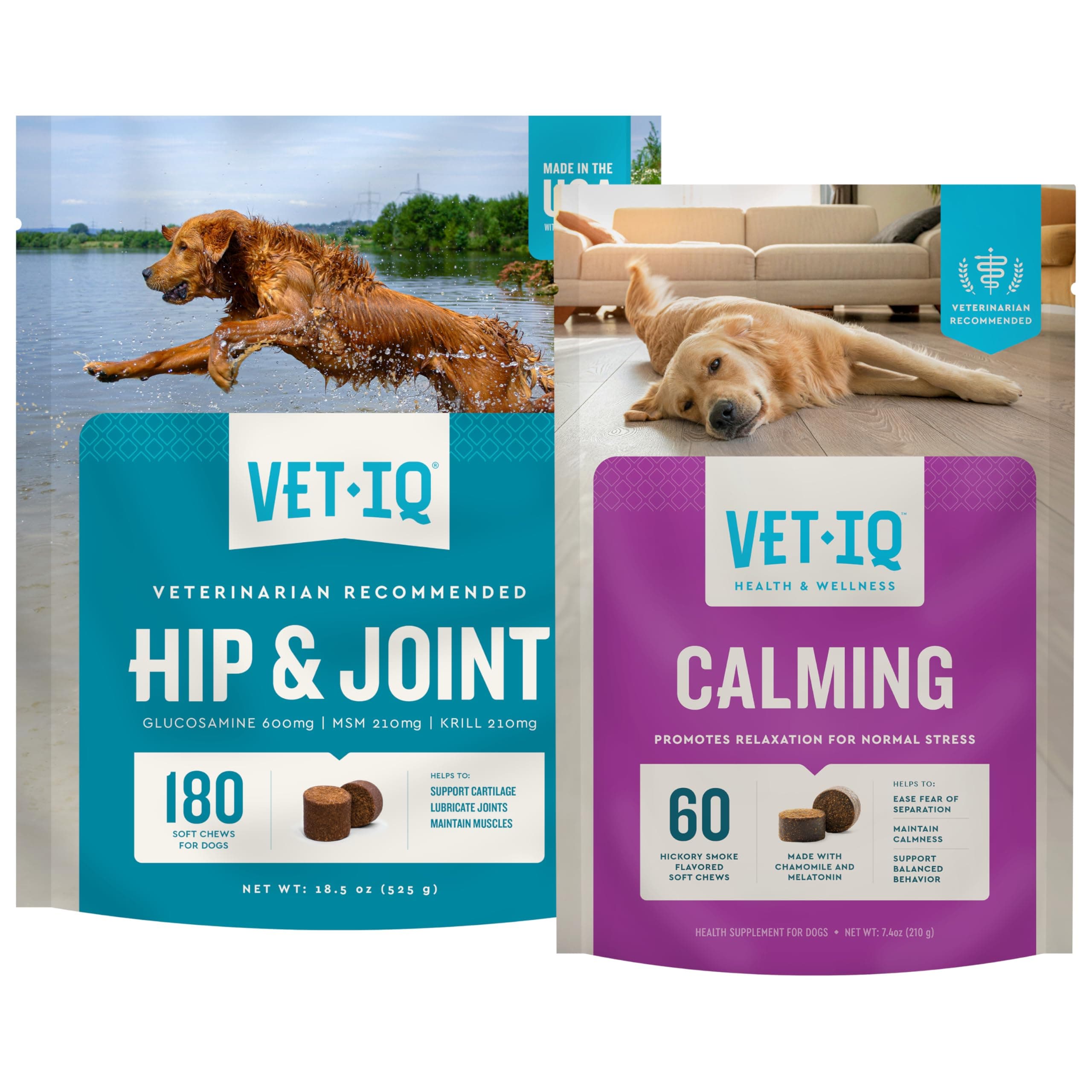 VetIQ Glucosamine Hip & Joint Supplement for Dogs, 180 Soft Chews, Joint Support Supplement with MSM and Krill, Dog Health Supplies Large & Small Breed, Chicken Flavored Chewables product image 4