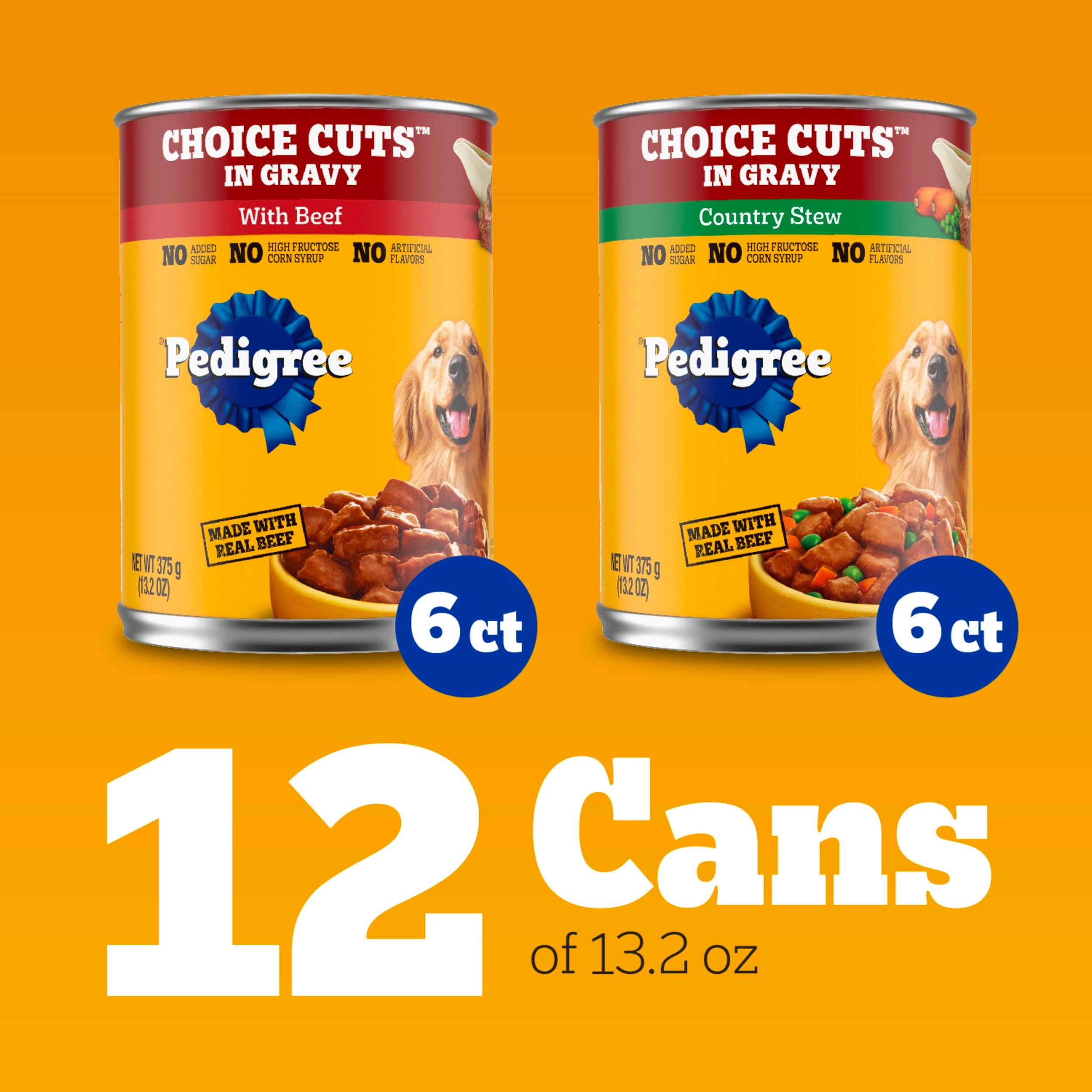 Pedigree Choice Cuts Wet Dog Food, Beef & Country Stew, 13.2 oz, 12 Count product image 2