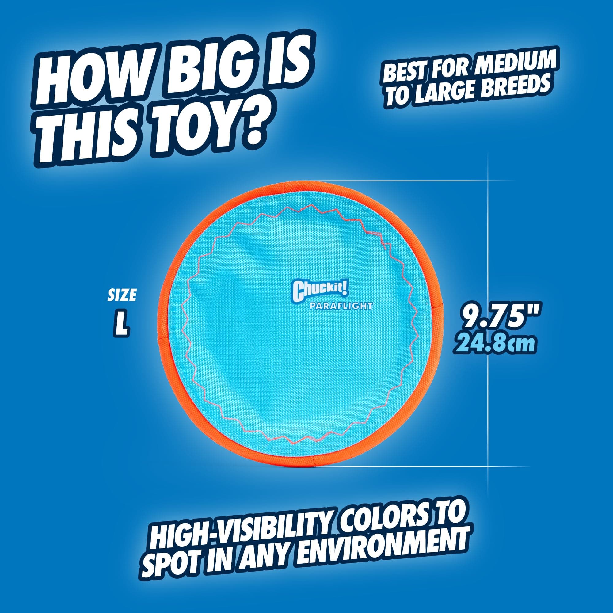 Chuckit! Paraflight Flying Disc Dog Toy, Floats, Size Large, 1 Pack product image 3