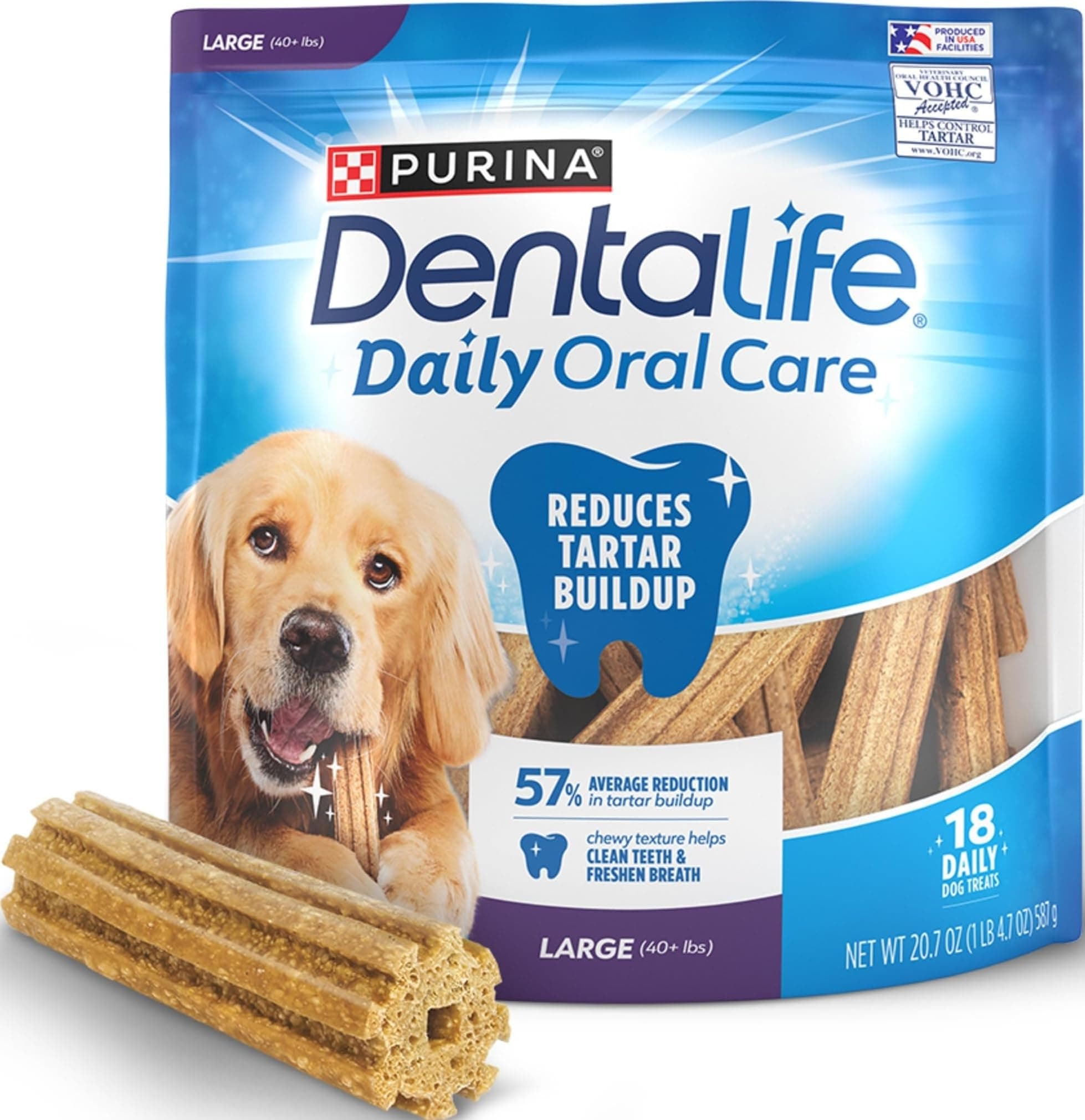 Dentalife Dentalife Purina Daily Dental Chews for Large Dogs, 18 ct Pouch
