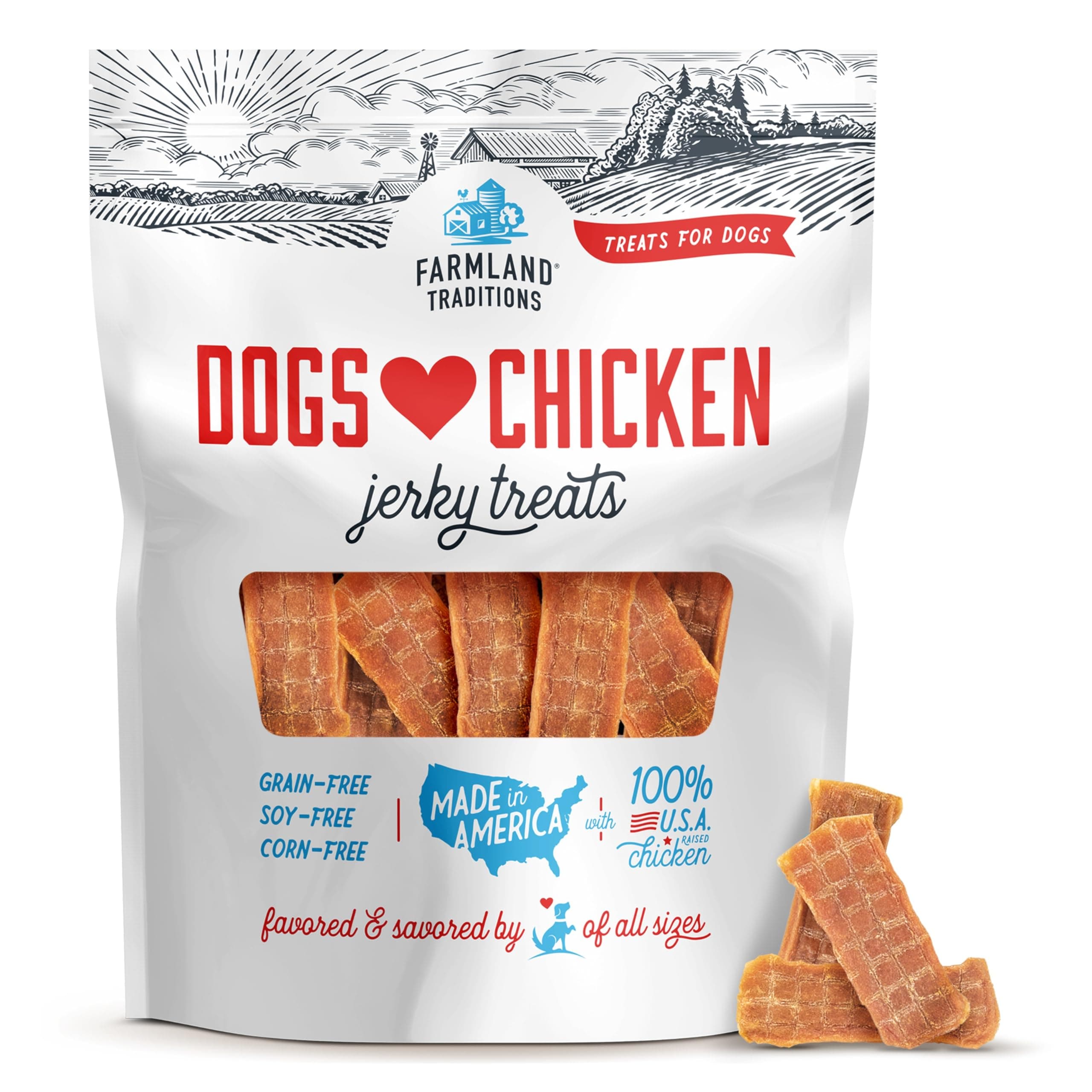 Farmland Traditions Farmland Traditions Filler Free Dogs Love Chicken Premium Jerky Treats for Dogs, 3 lb. Bag
