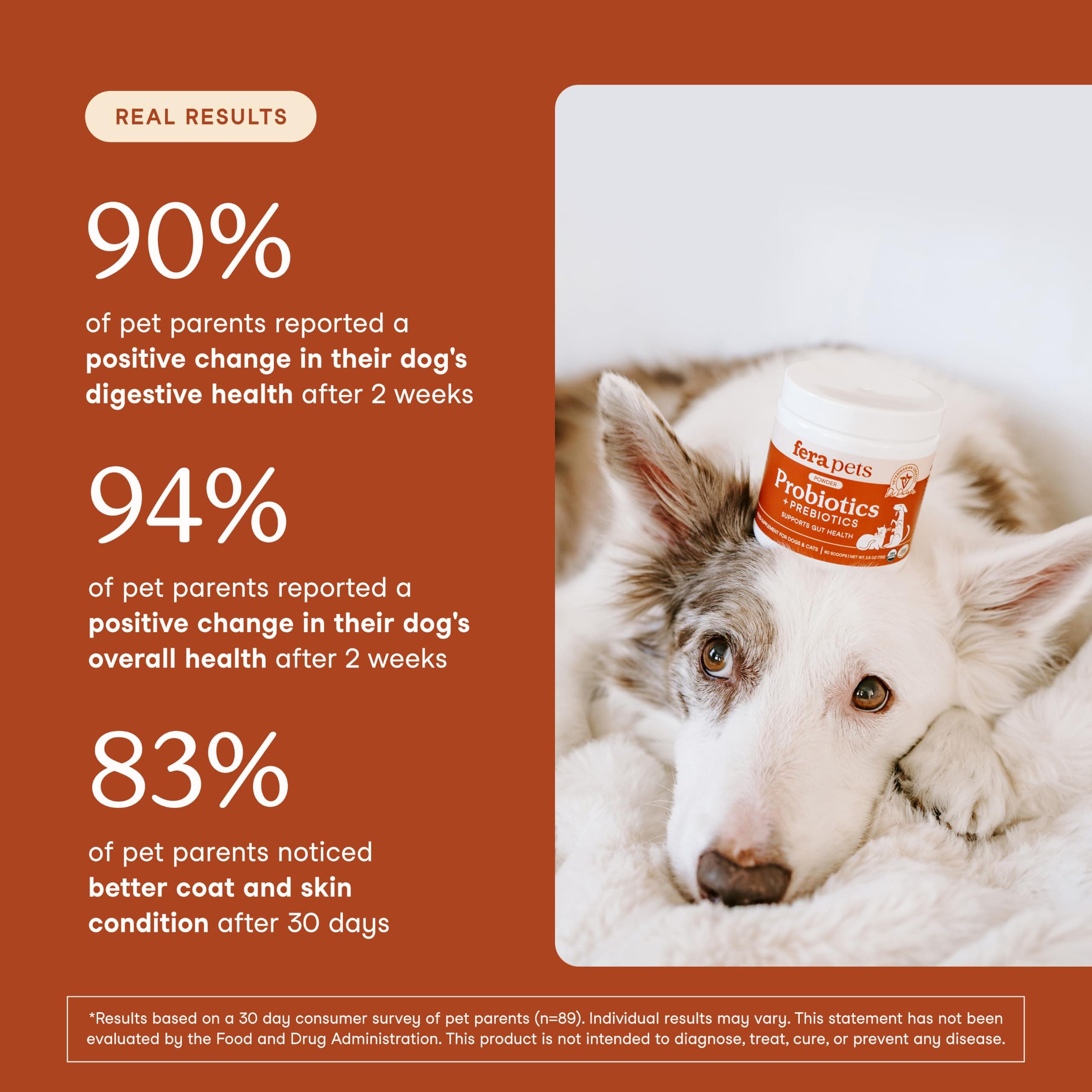 Fera Pets Organic Probiotics for Dogs & Cats with Prebiotics, 60 Scoops product image 4