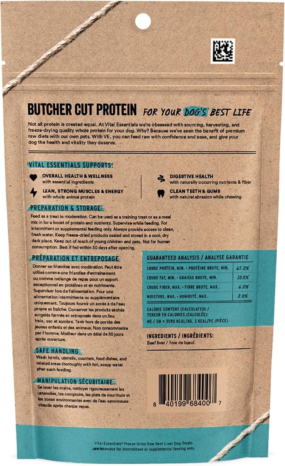 Vital Essentials Freeze Dried Dog Treats | Beef Liver, Single Ingredient | Premium Quality | Grain Free Training Treats for Dogs, 2.1 oz Bag product image 2
