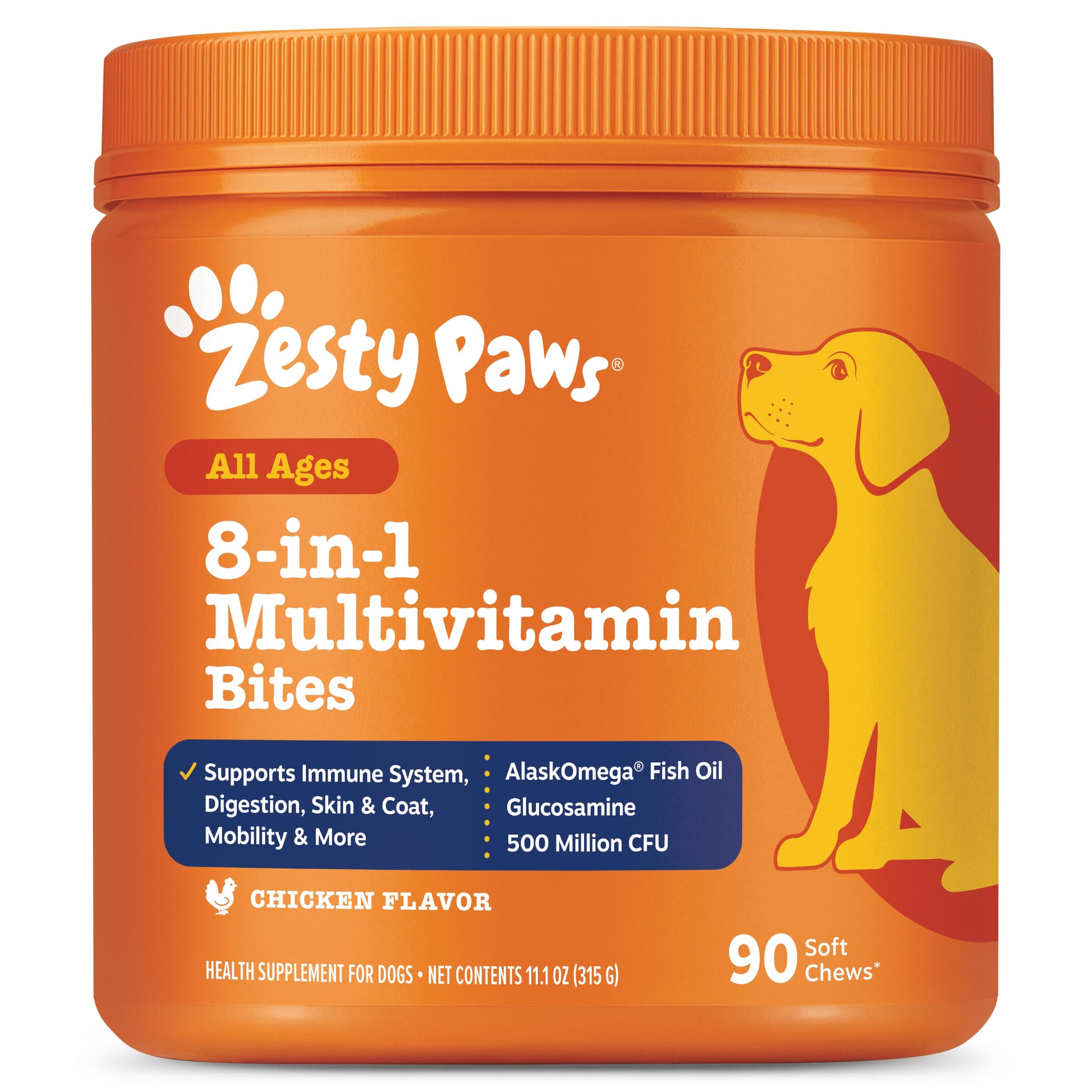 Zesty Paws Zesty Paws Dog Vitamins - Dog Multivitamin Chews, Chicken, 90 Ct