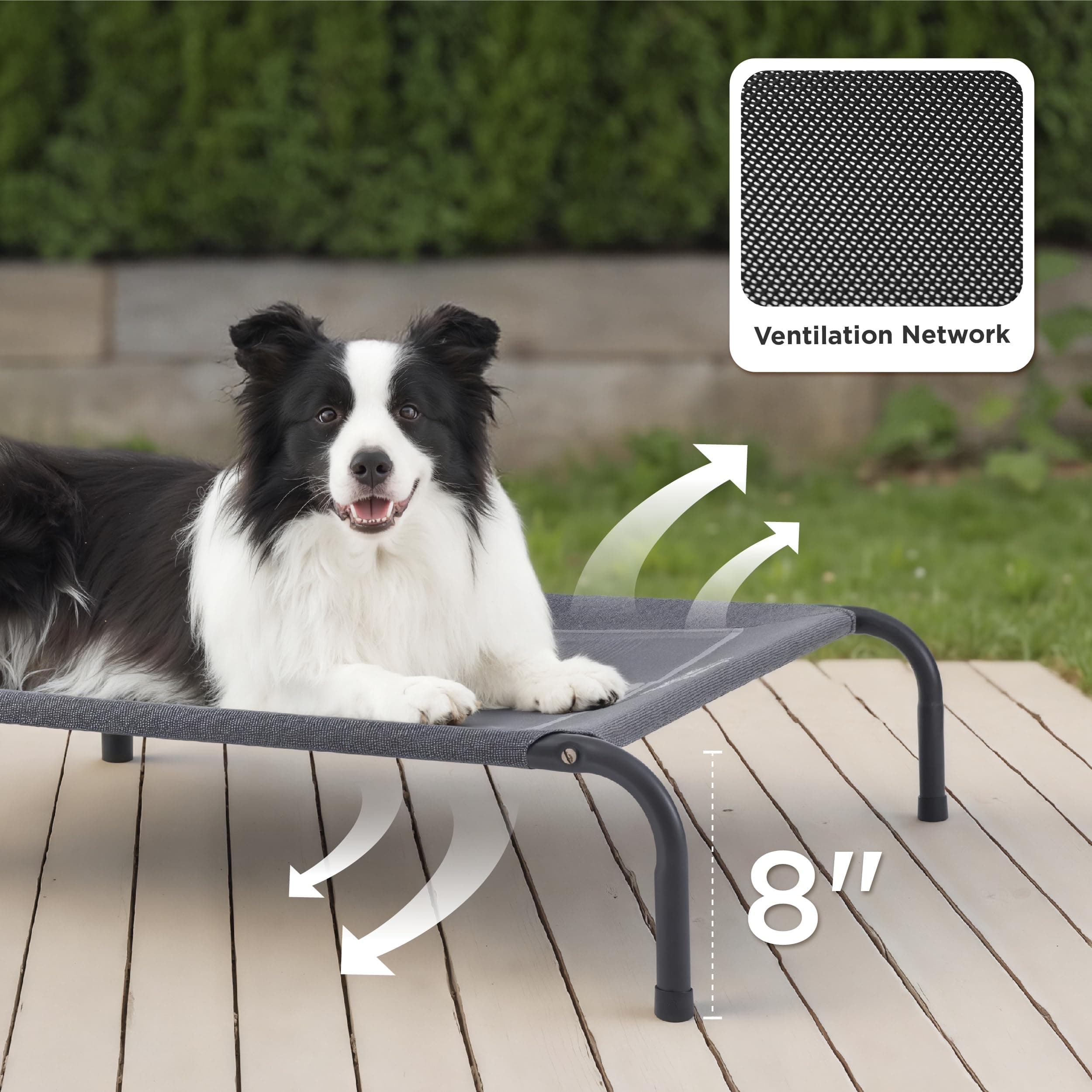 Bedsure Outdoor Elevated Cooling Dog Bed Large Sized Dog, 49in Grey product image 2