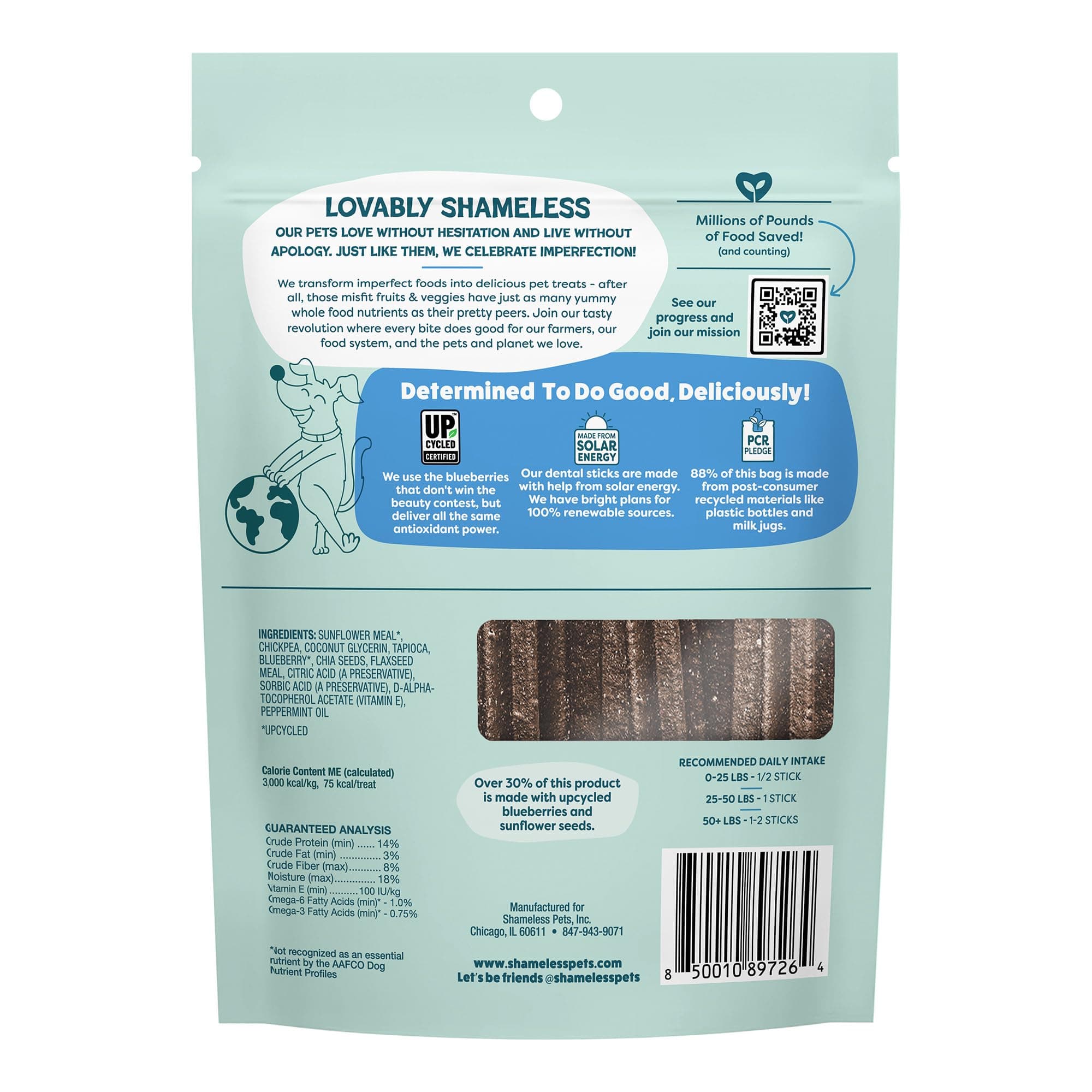 Shameless Pets Blueberry & Mint Dental Chews for Dogs, 8 Chews product image 2
