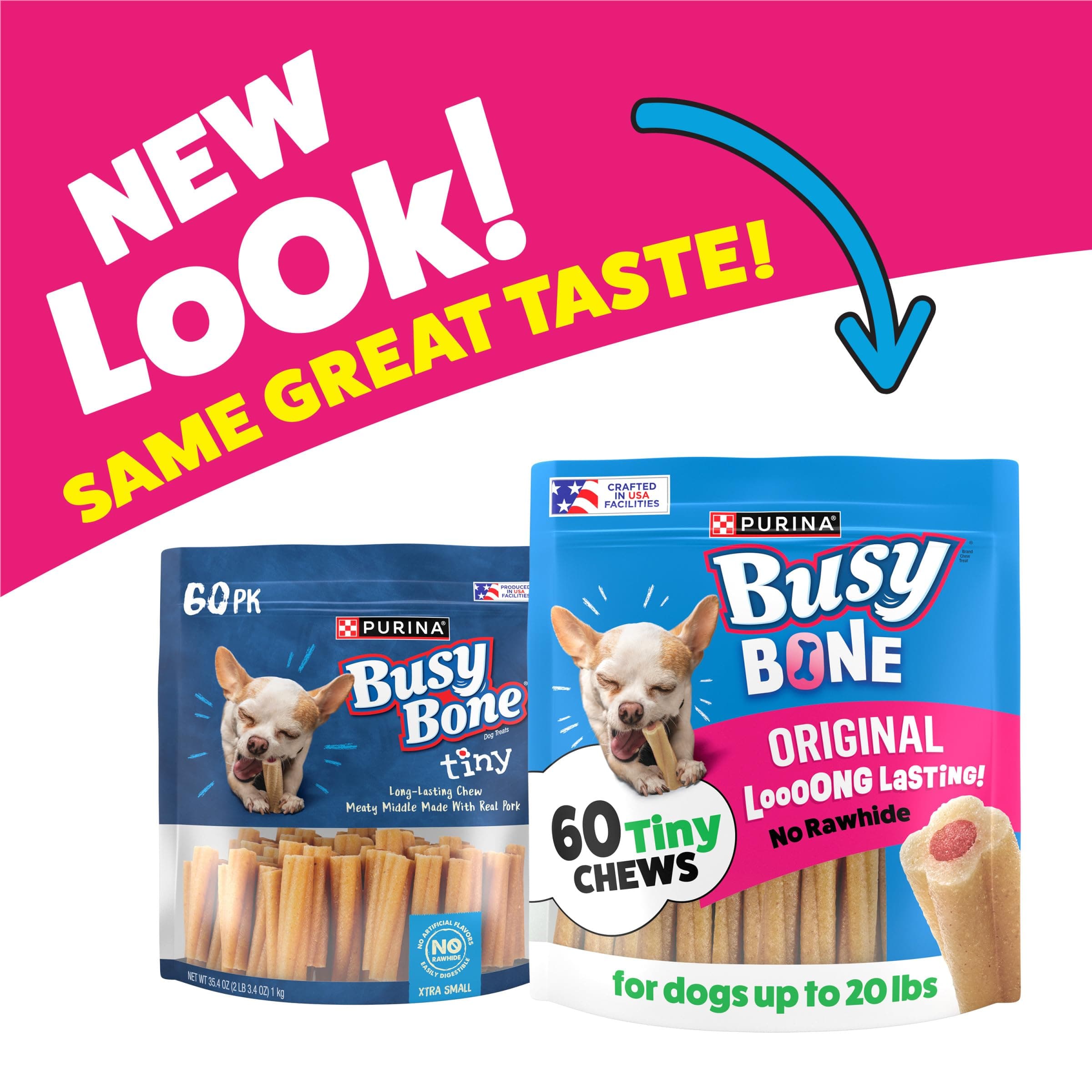 Purina Busy Bone Tiny Toy Breed Dog Chew Treats, Original, 60 ct Pouch product image 2