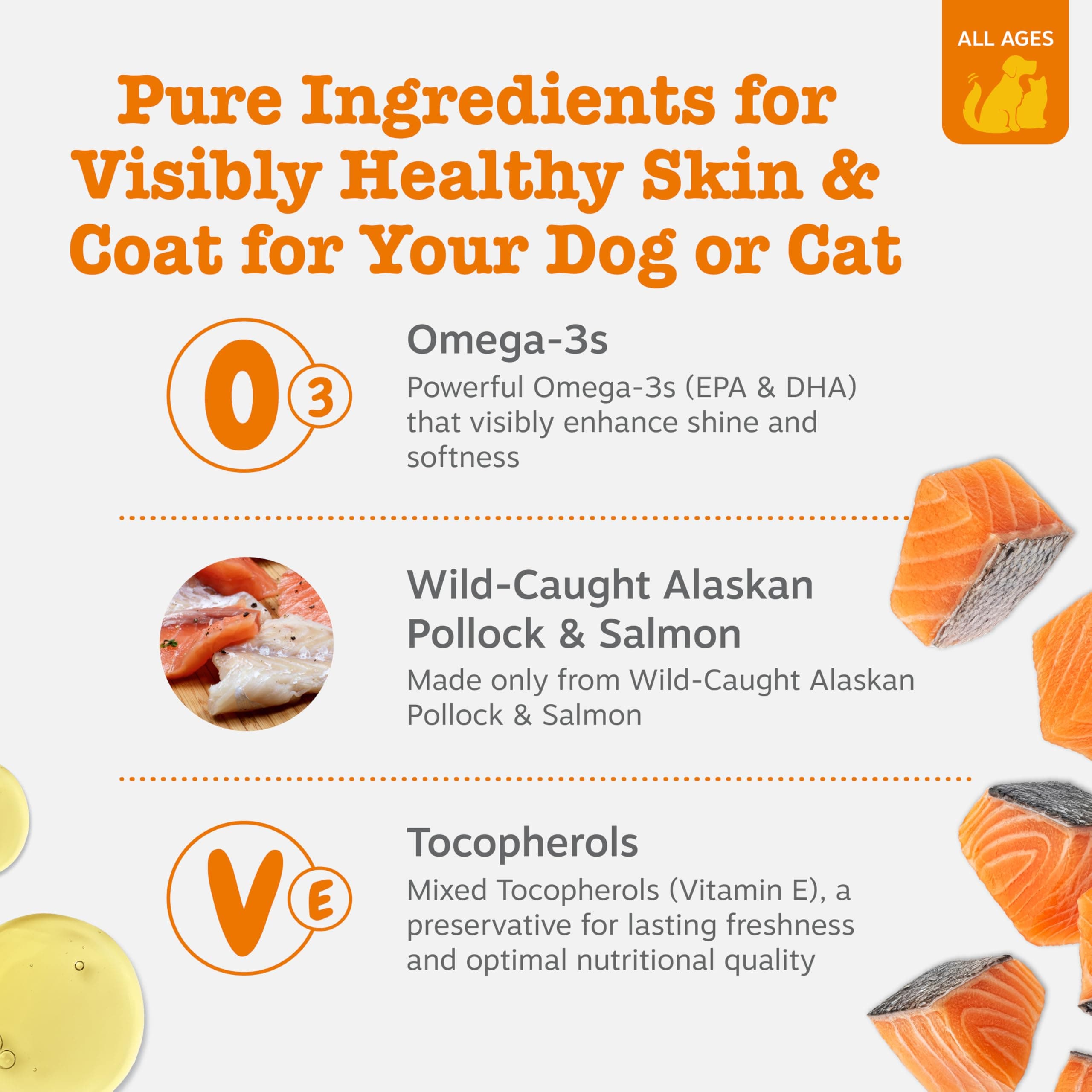 Zesty Paws Salmon Oil for Dogs & Cats - Omega 3 for Dogs 8.5oz product image 3