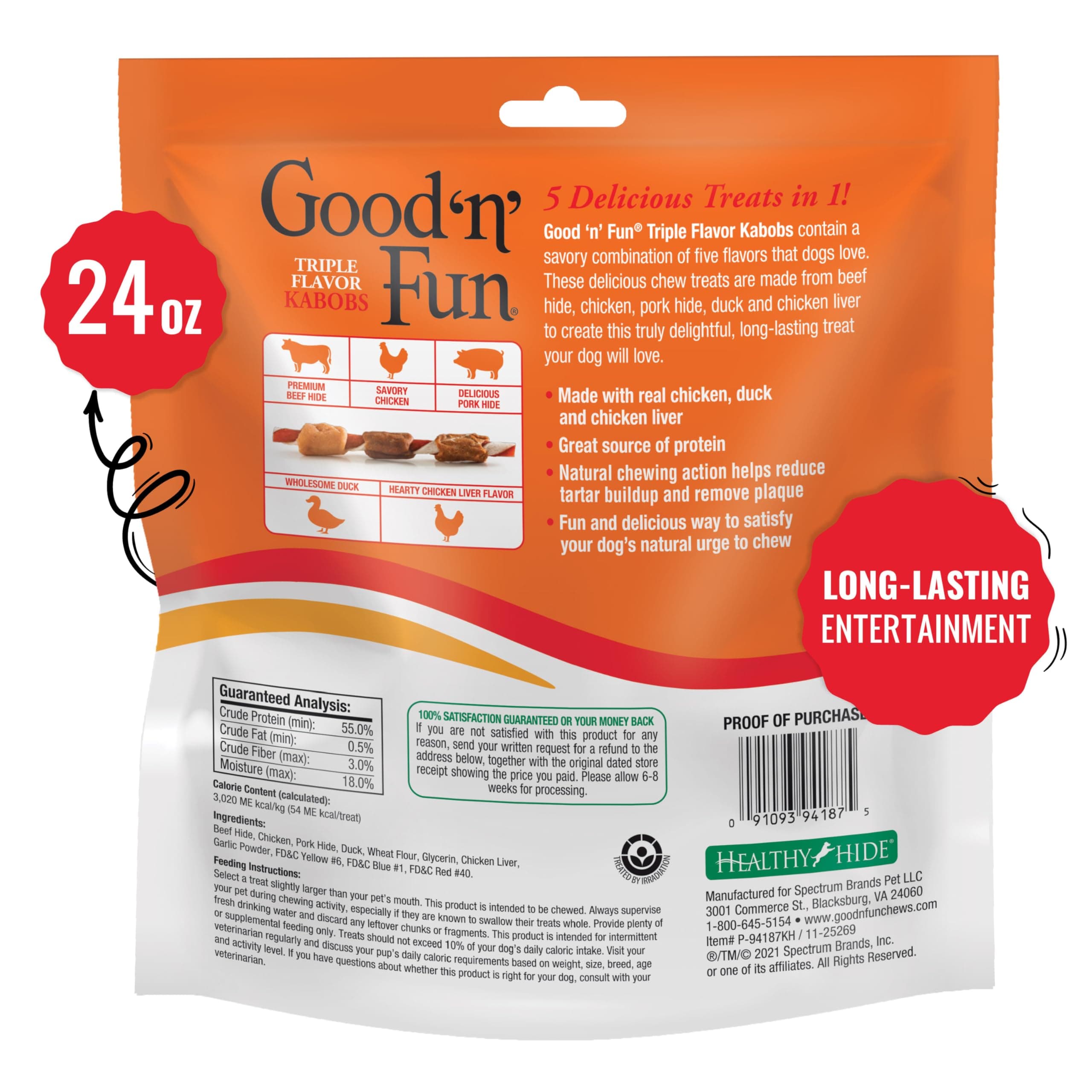 Good 'n' Fun Kabobs Long-Lasting Dog Treat Made With Real Protein, 24 oz product image 2