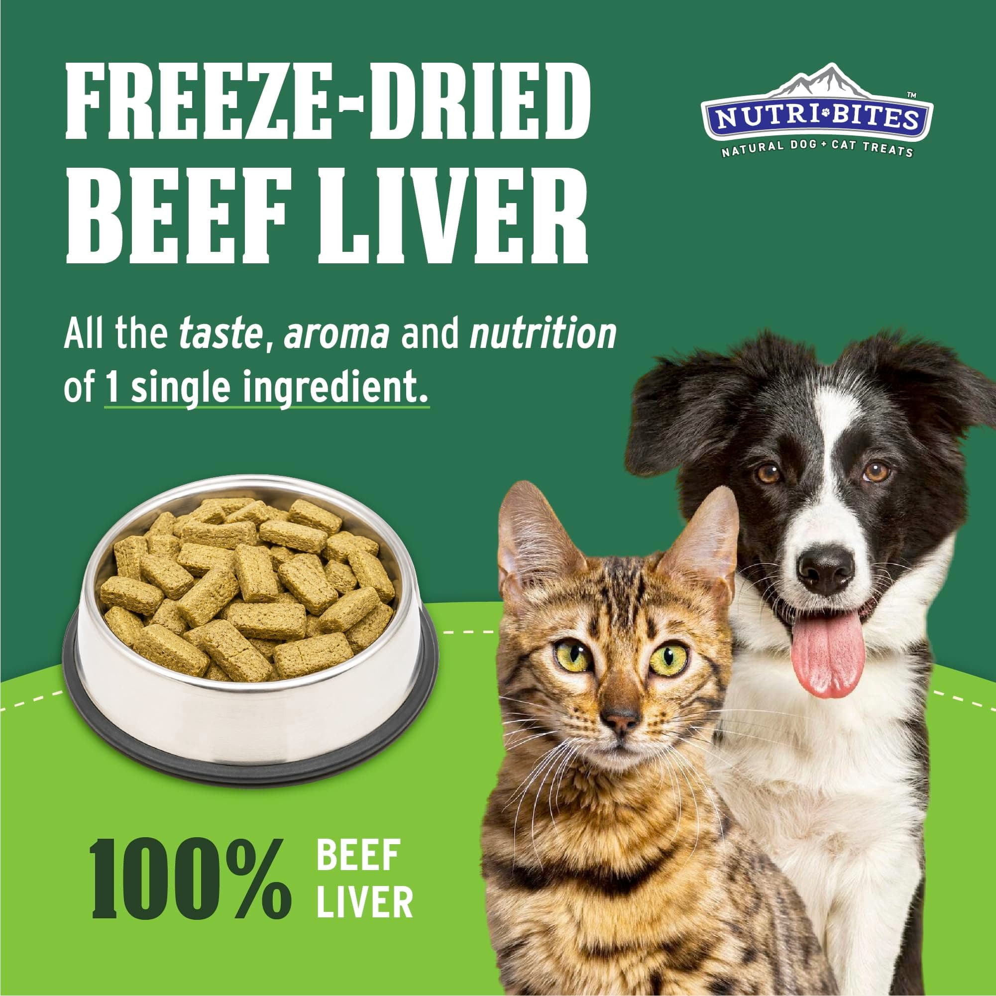 Nutri Bites Freeze Dried Beef Liver Dog & Cat Treats, Single Ingredient product image 2
