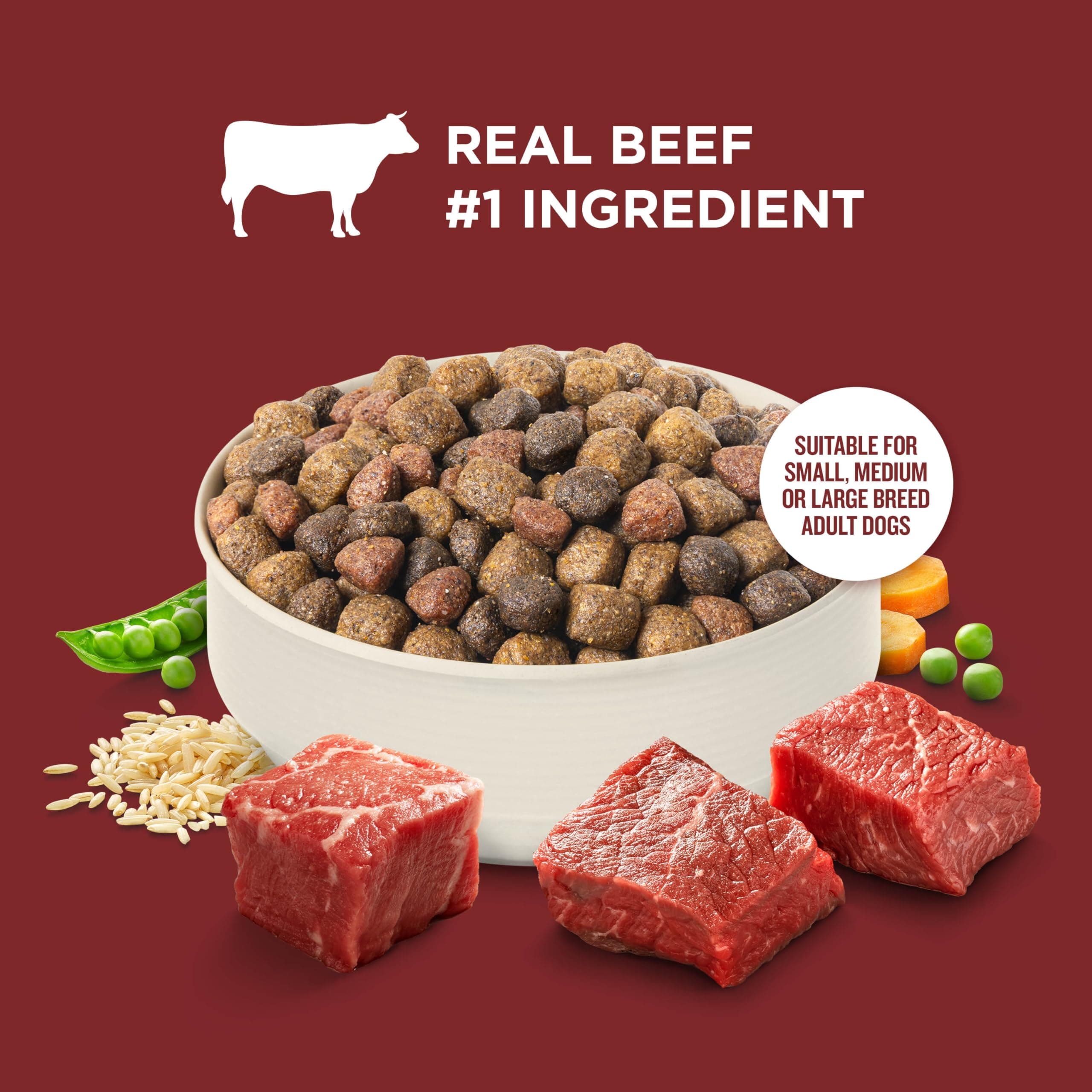 Nutrish Dry Dog Food, Beef, Pea & Brown Rice, 40 lb. Bag (Rachael Ray) product image 4
