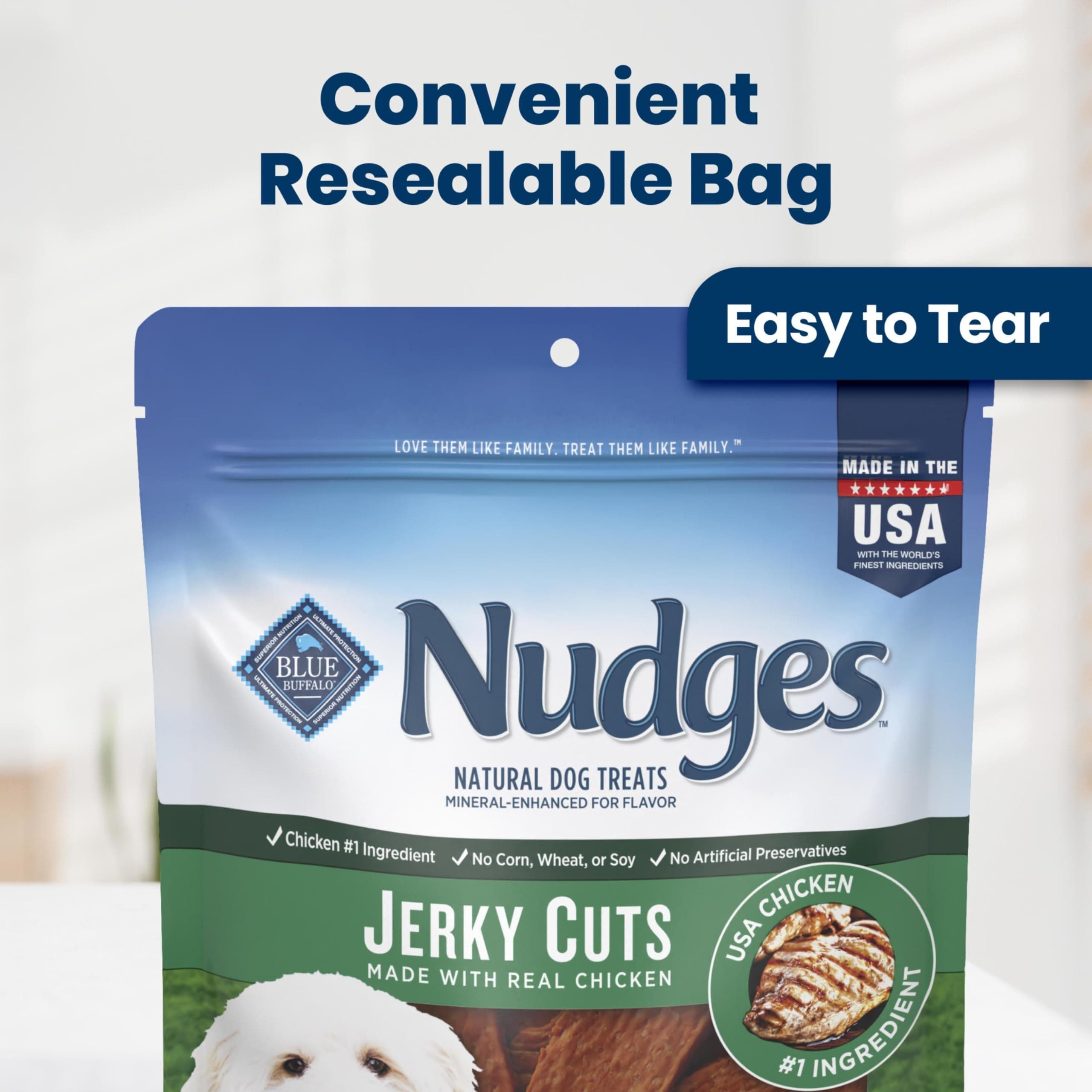 Blue Buffalo Nudges Jerky Cuts Chicken Dog Treats, 10 oz product image 4