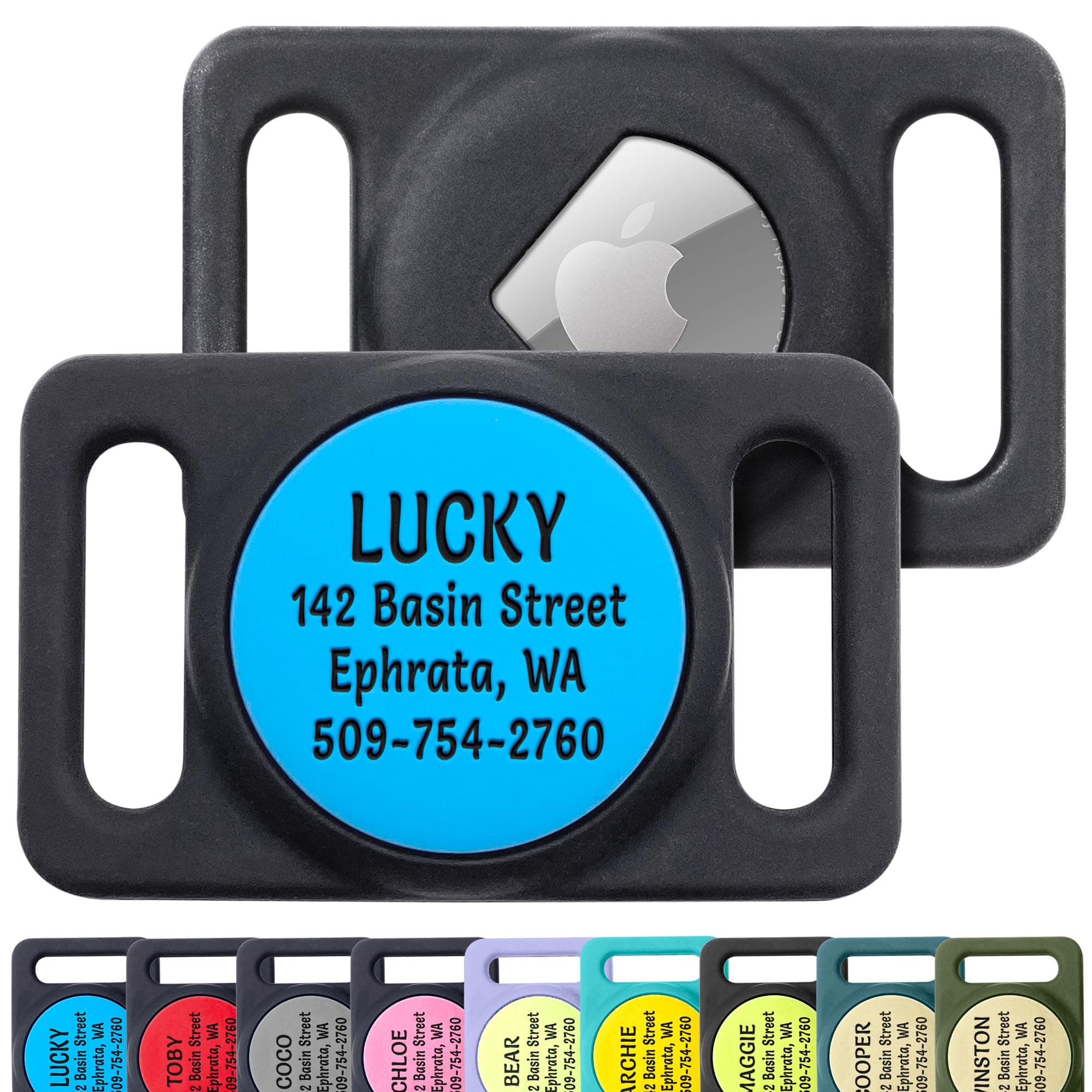 GoTags GoTags Designed for Airtag Engraved Dog Collar Holder, Personalized Case