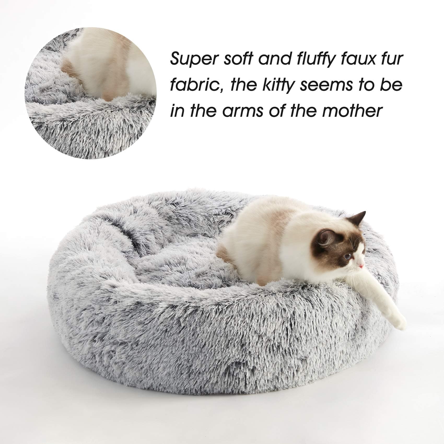 Western Home Calming Soft Round Dog &Cat Bed Small Dog Bed Washable,20" product image 2