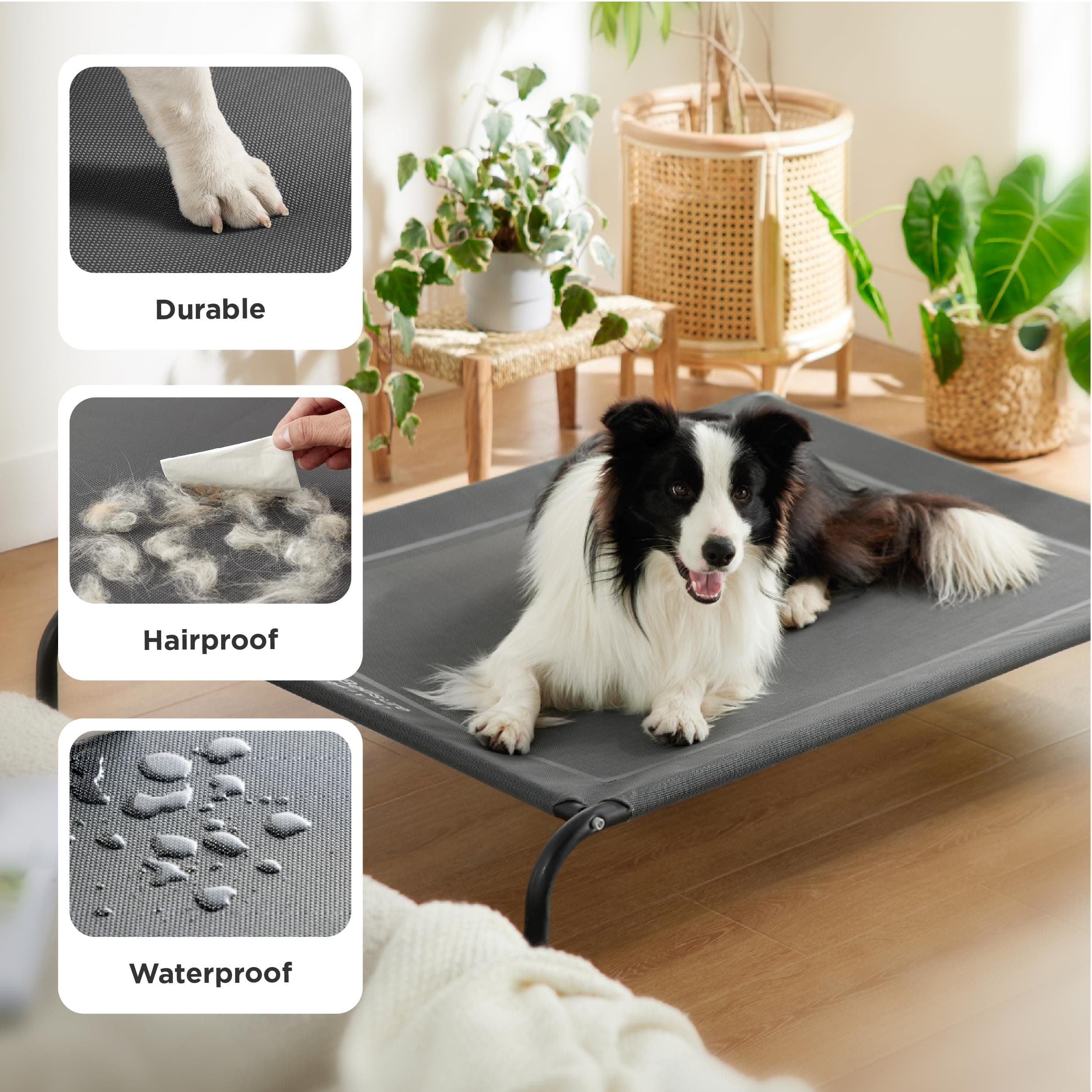 Bedsure Outdoor Elevated Cooling Dog Bed Large Sized Dog, 49in Grey product image 4