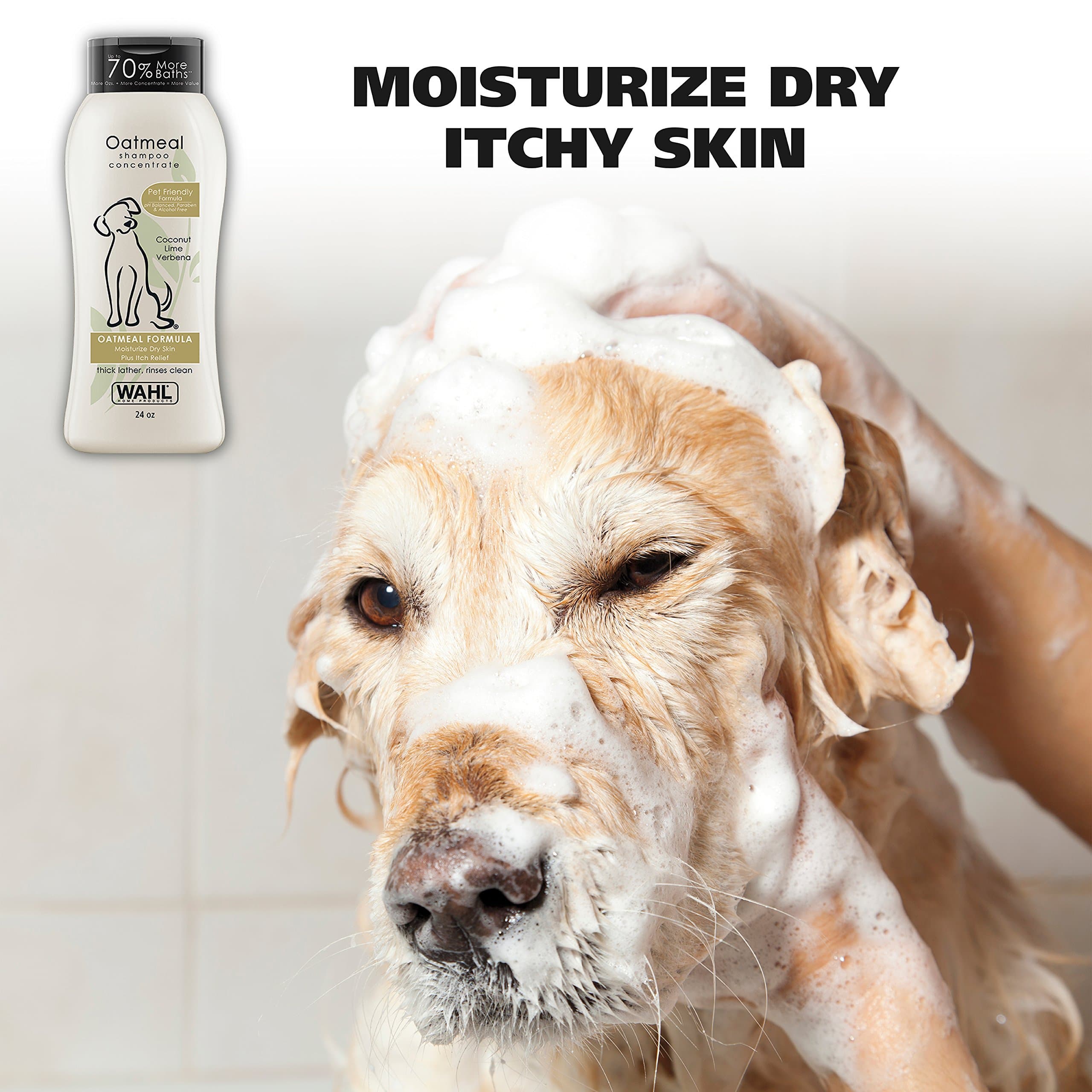 Wahl USA Dry Skin & Itch Relief Pet Shampoo for Dogs – Oatmeal Formula with Coconut Lime Verbena Scent & Pet Friendly Formula, 24 Oz - Model 820004A product image 2