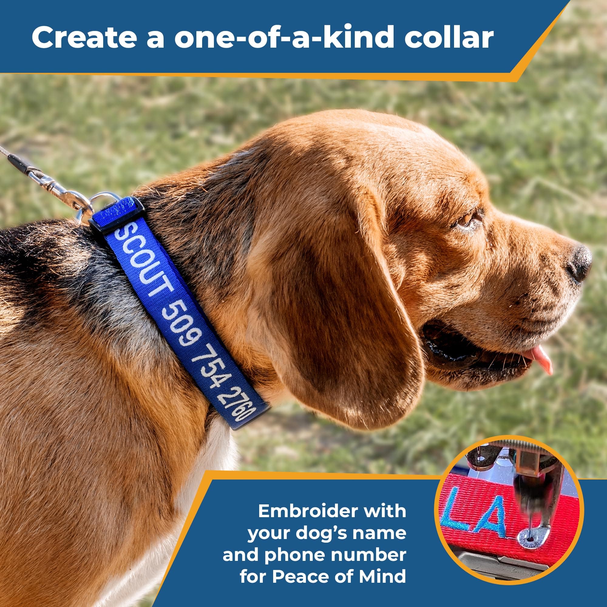 GoTags Personalized Dog Collar, Custom Embroidered Pet ID Dog Collar with Pet Name and Phone Number, Adjustable with Quick Release Snap Buckle product image 3