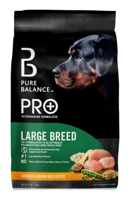 Pure Balance Pure Balance Pro+ Large Breed Chicken & Brown Rice Recipe Dry Dog Food ~ No Fillers, Artificial Colors, or Flavors ~ Dog Kibble Form, High Protein ~ (16 Lbs).