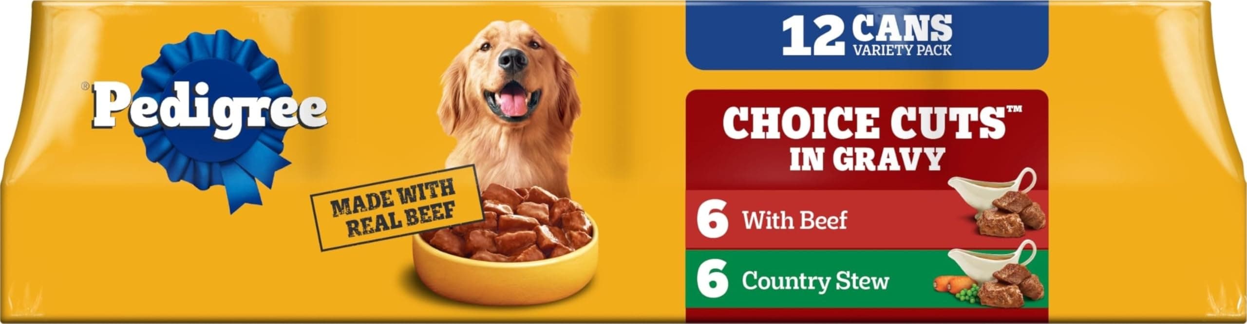 Pedigree Pedigree Choice Cuts Wet Dog Food, Beef & Country Stew, 13.2 oz, 12 Count