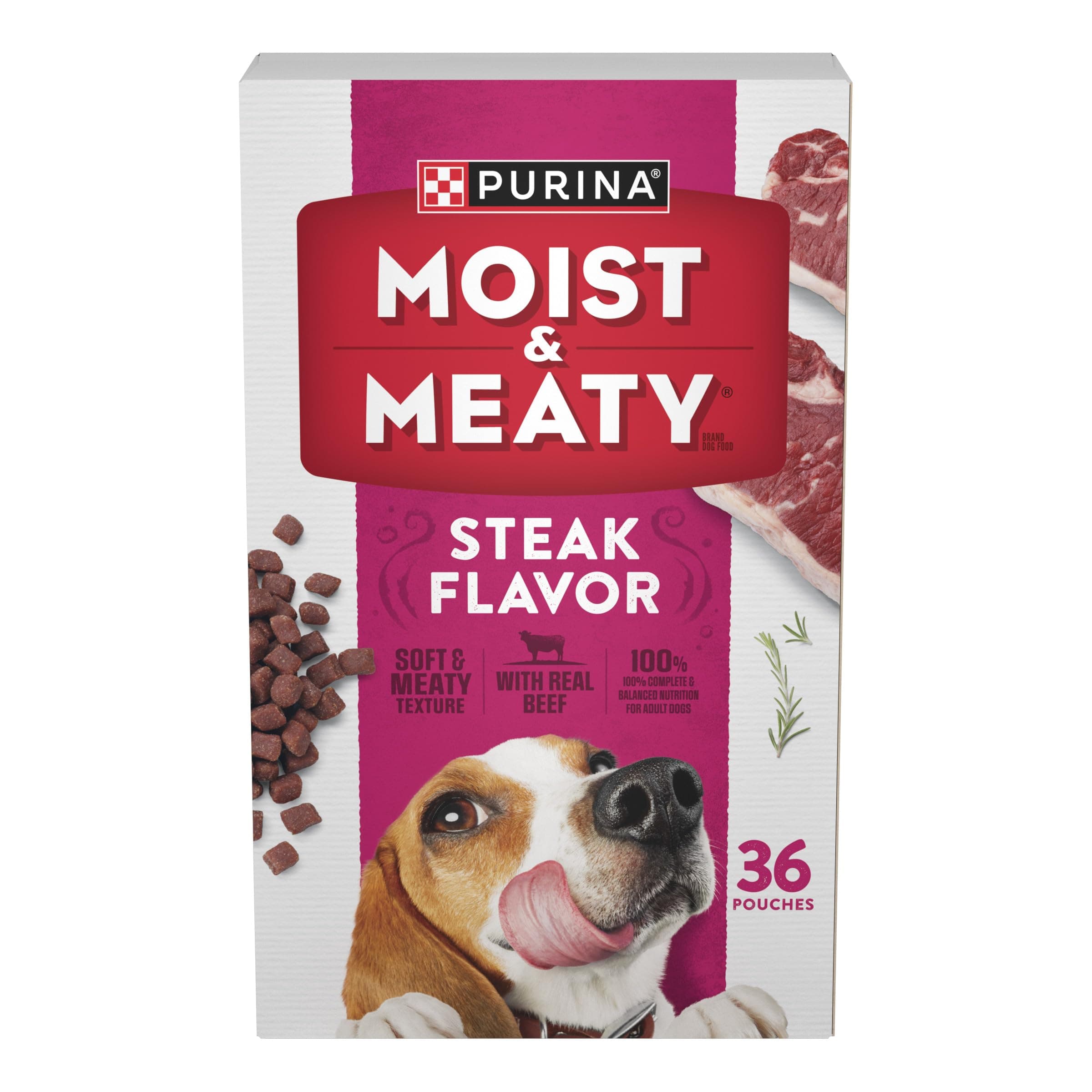 Purina Moist & Meaty Purina Moist & Meaty Soft Dog Food Pouches, 36 ct
