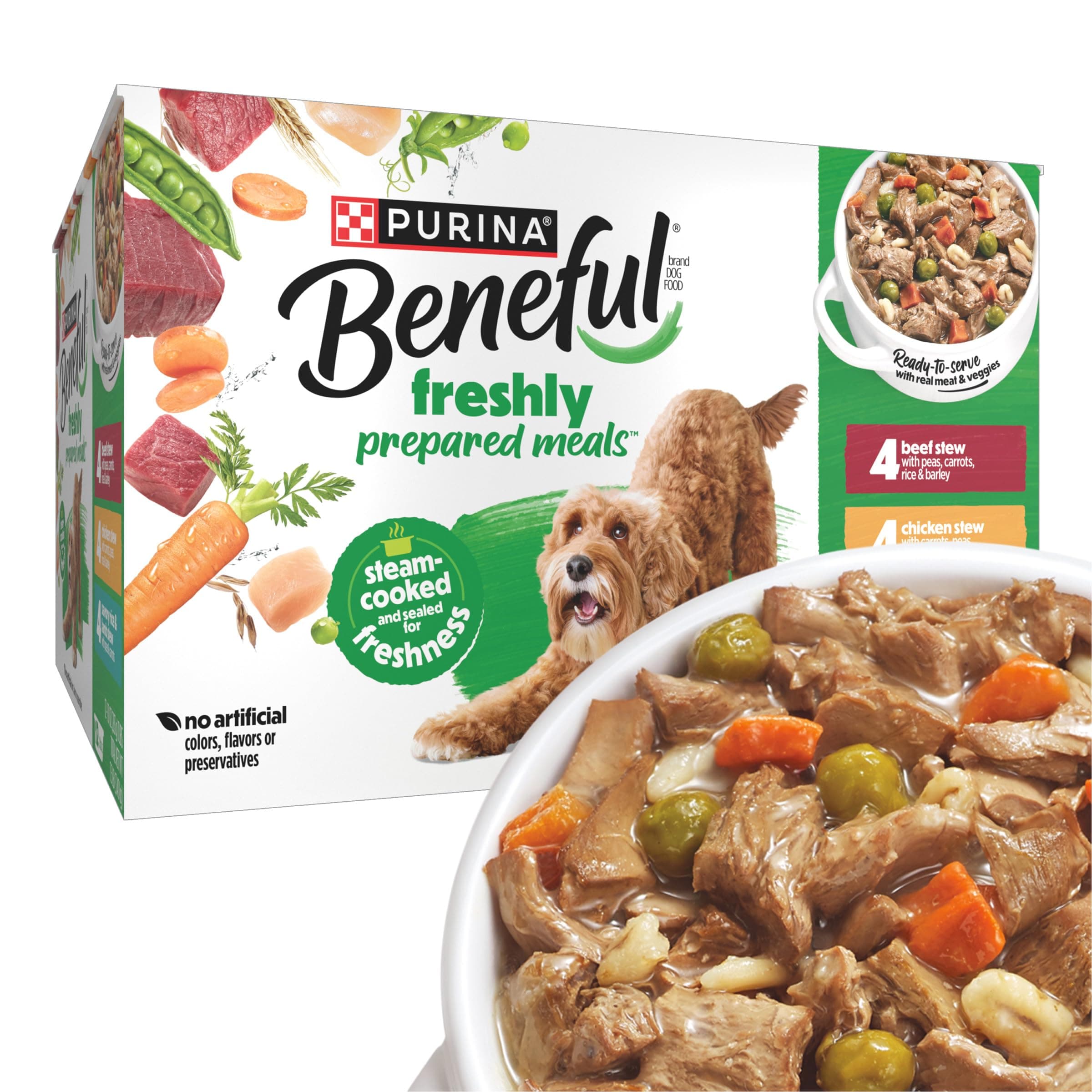 Beneful Purina Beneful Freshly Prepared Variety Wet Dog Food, Stew, (12) 10 oz Tubs
