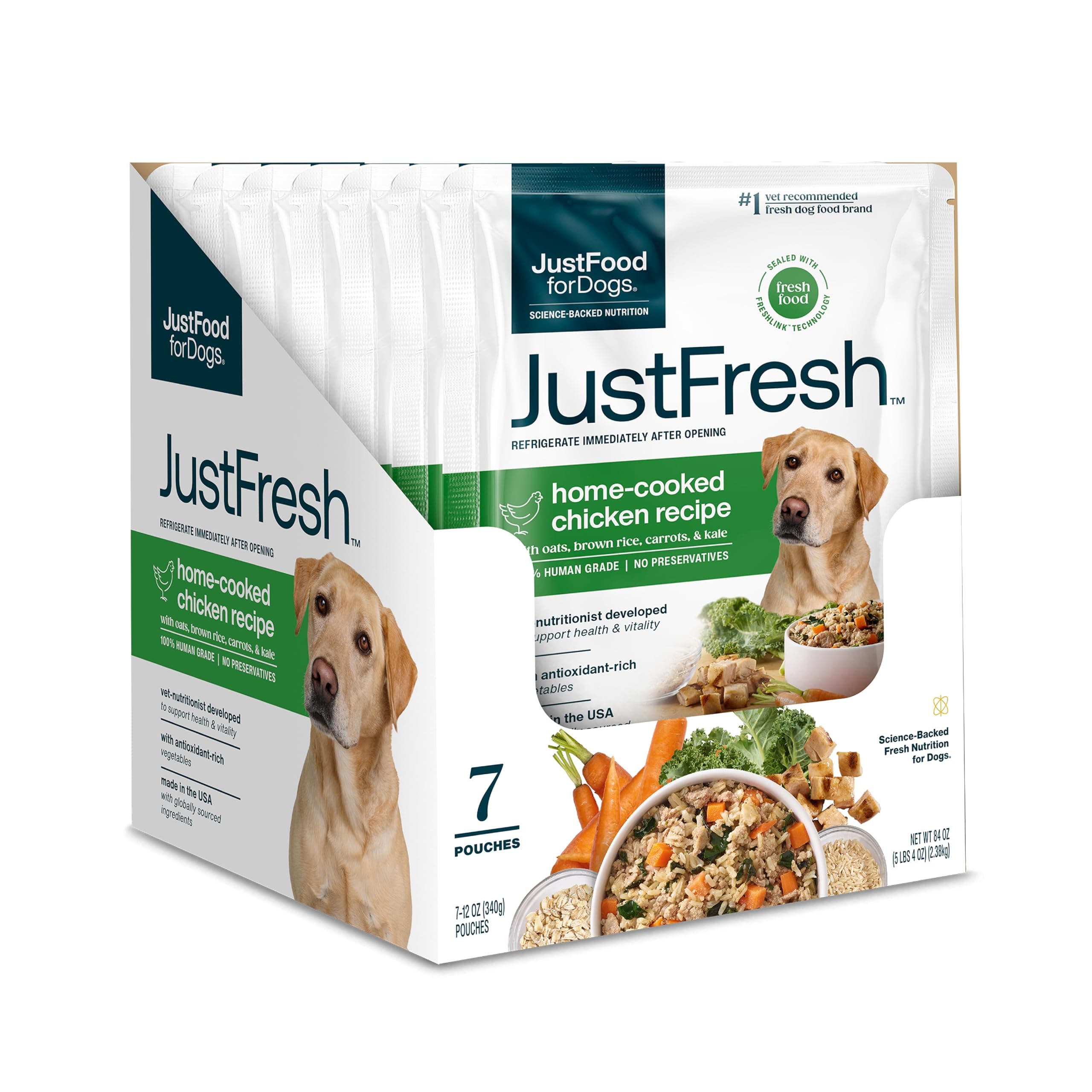 JustFoodForDogs JustFoodForDogs JustFresh Fresh Wet Dog Food or Topper - Chicken, 7 Pack