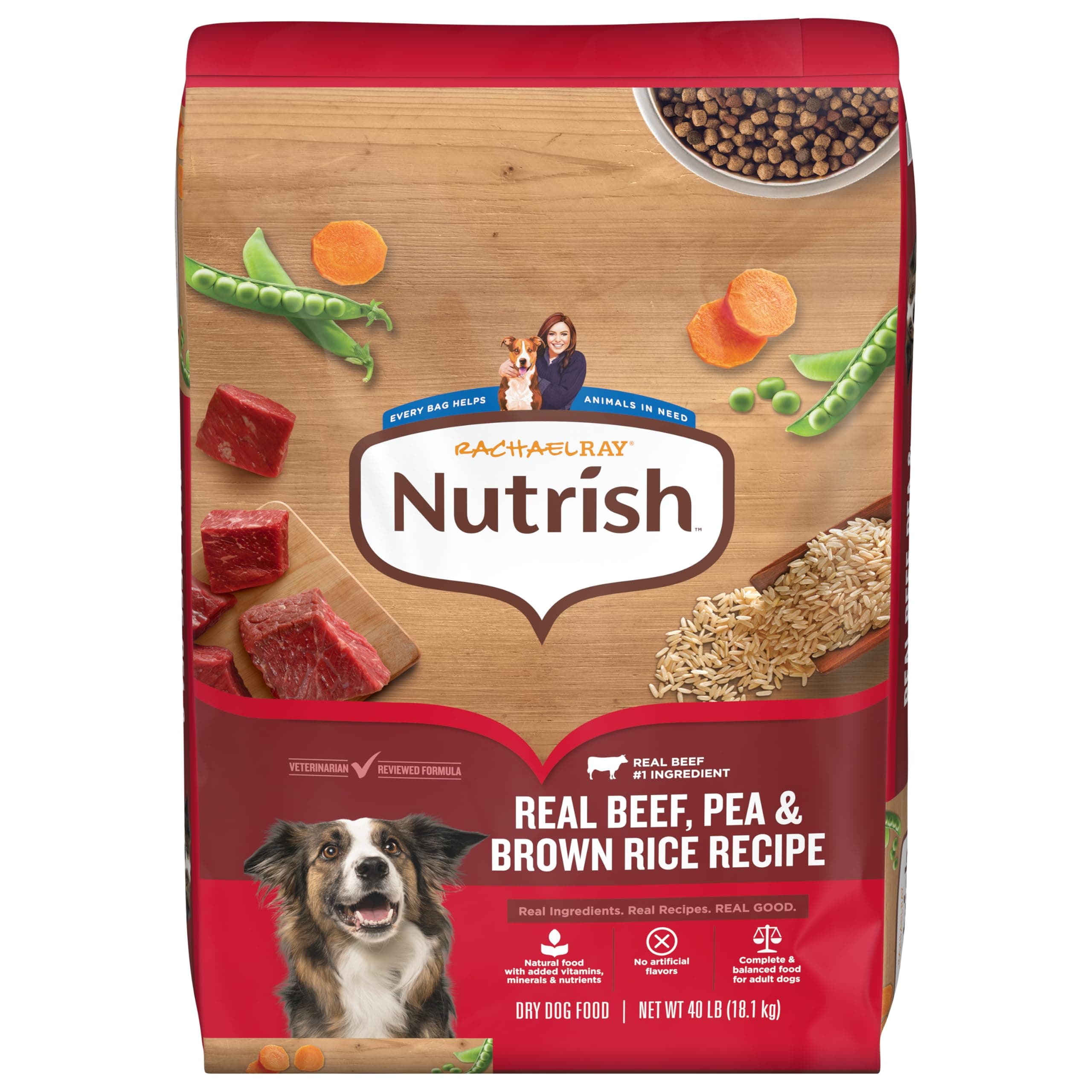 Nutrish Nutrish Dry Dog Food, Beef, Pea & Brown Rice, 40 lb. Bag (Rachael Ray)