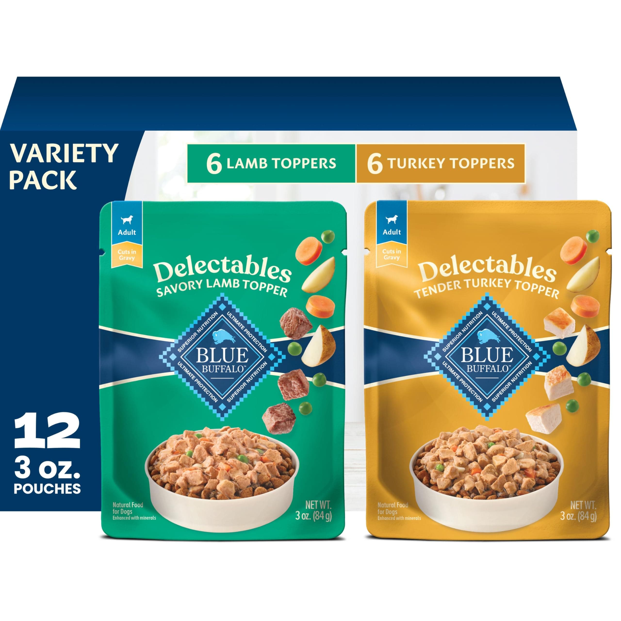 Blue Buffalo Blue Buffalo Delectables Variety Pack Dog Food Topper, 3 oz, 12 ct